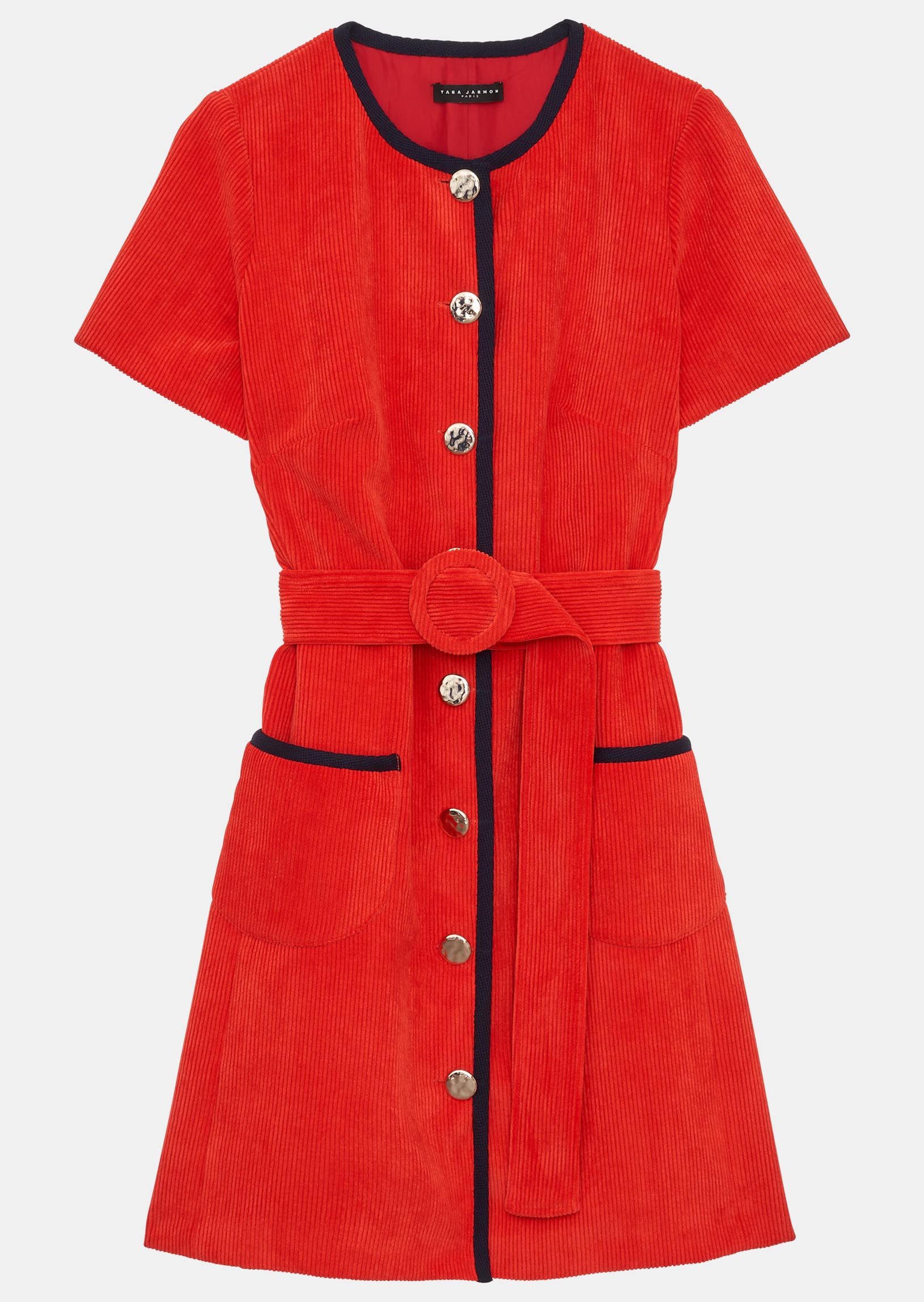 Robe Rythme rouge en velours côtelé Faume - seconde main