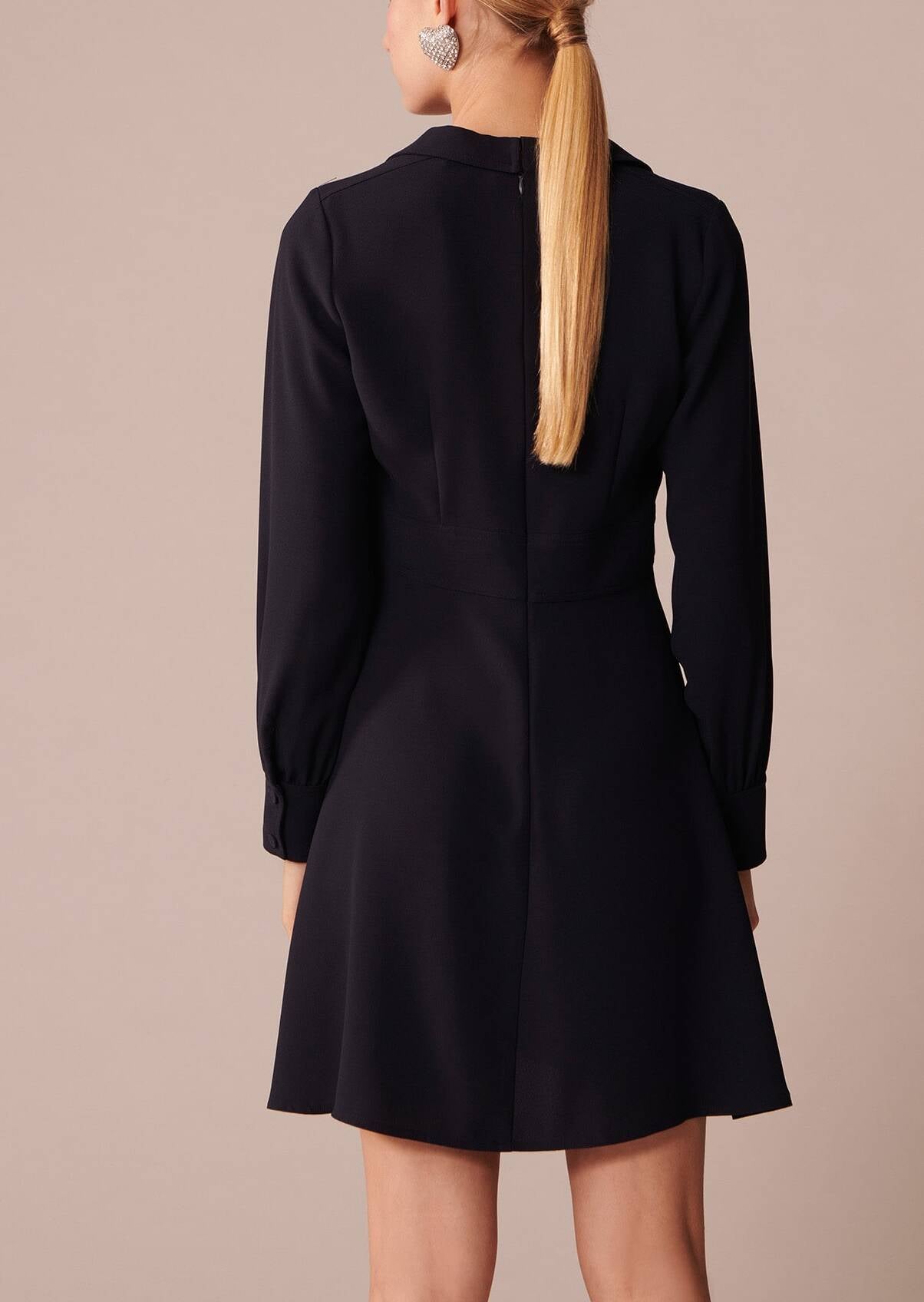 Robe Remi bleu nuit en crêpe Faume - seconde main