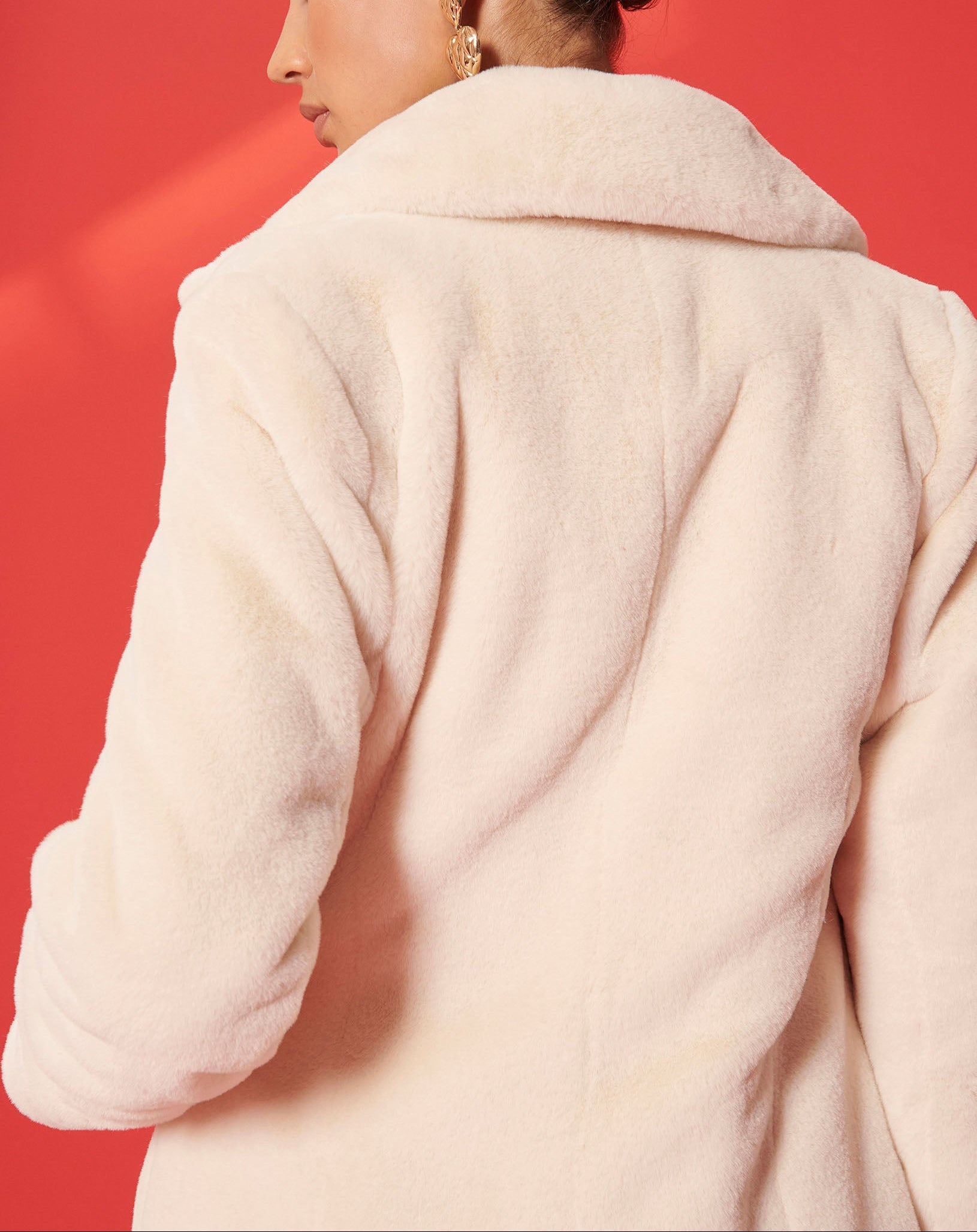 Manteau Melie écru en fausse fourrure Faume - seconde main