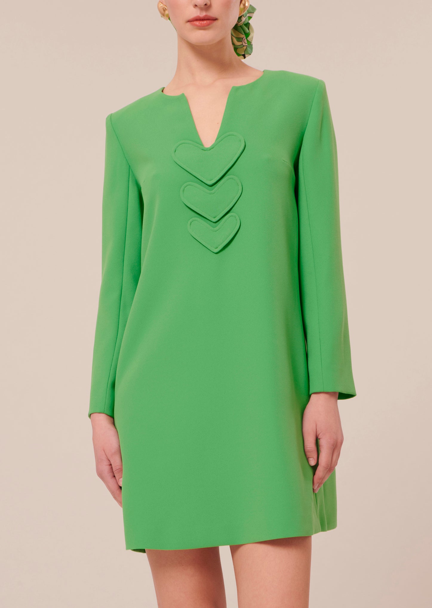 Robe Rhea verte en crêpe Faume - seconde main