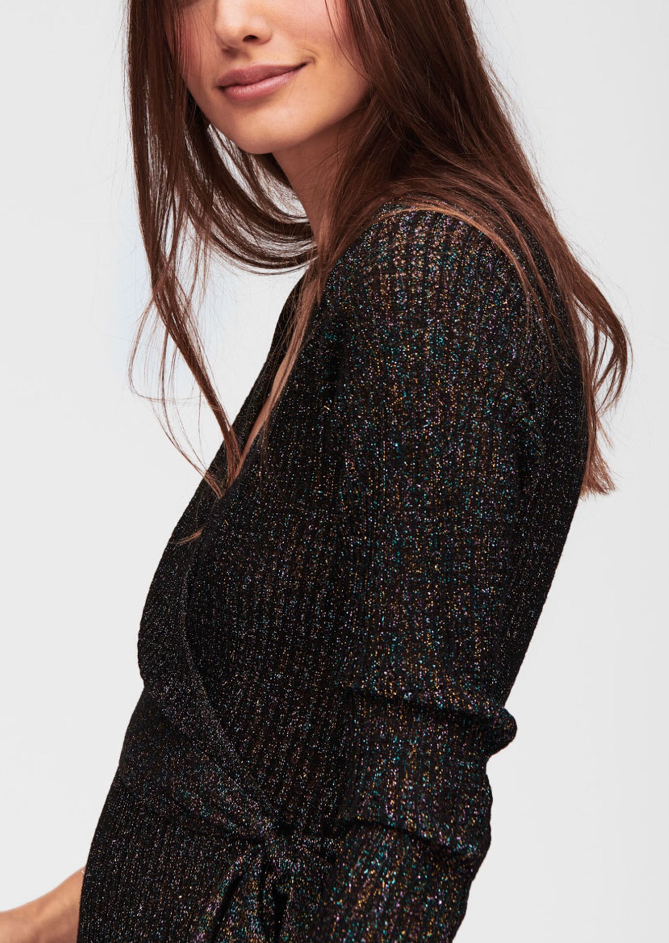 Maille noire plissée en lurex Faume - seconde main