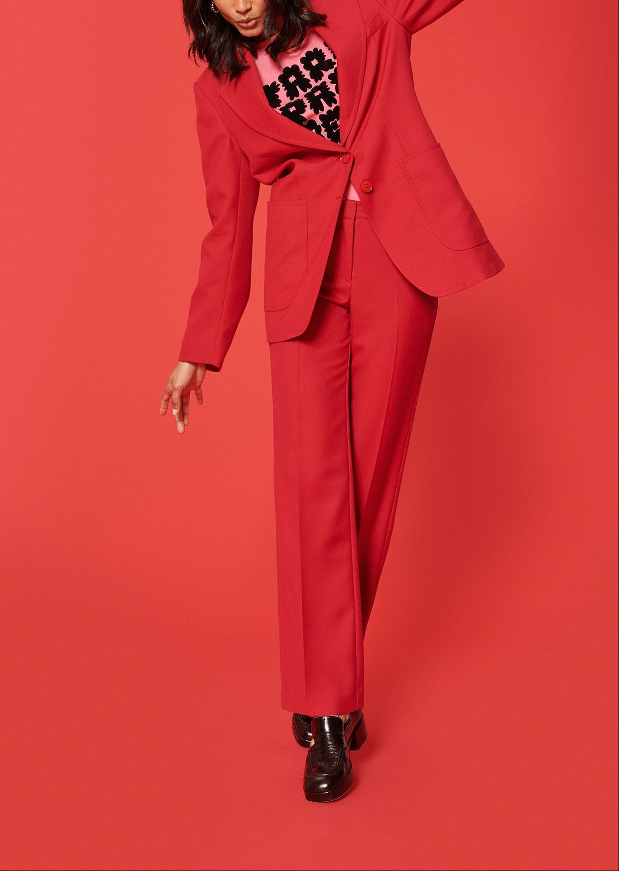 Pantalon Patti bordeaux en toile tailleur Faume - seconde main