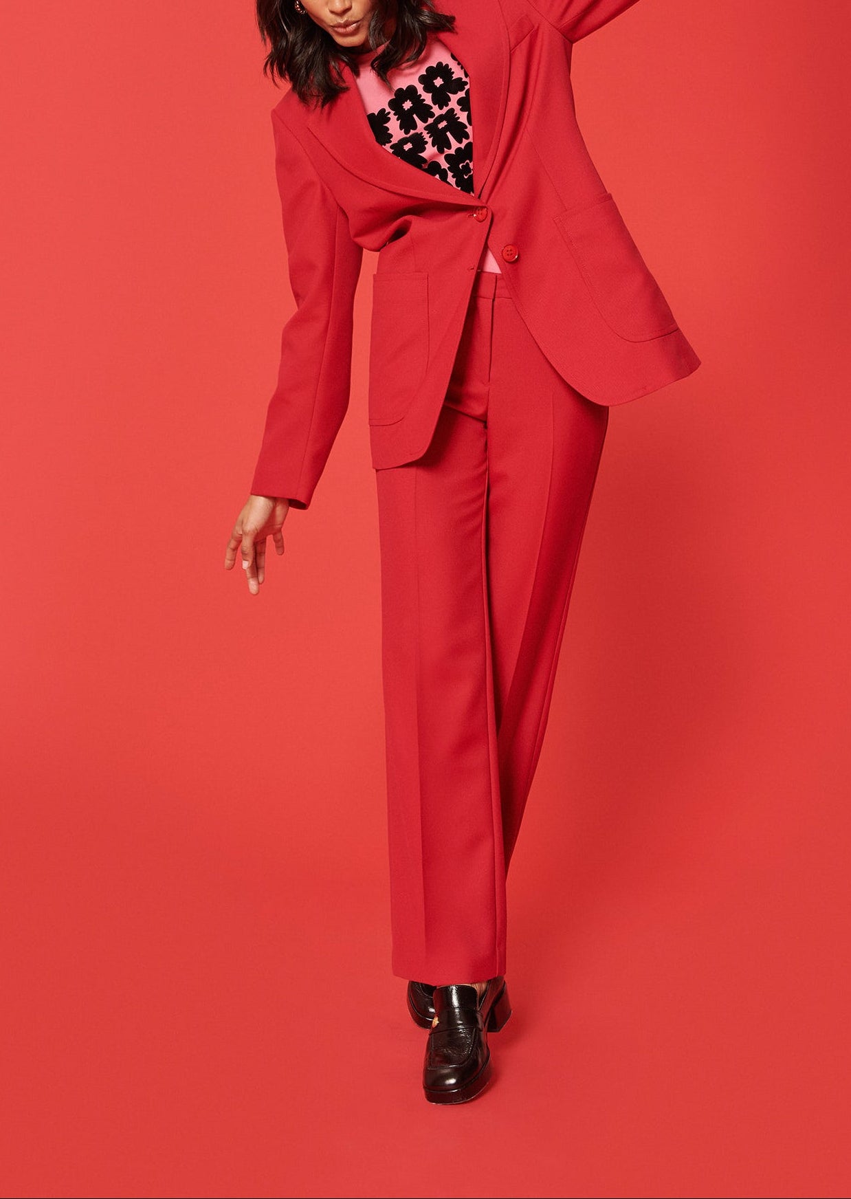 Pantalon Patti bordeaux en toile tailleur Faume - seconde main