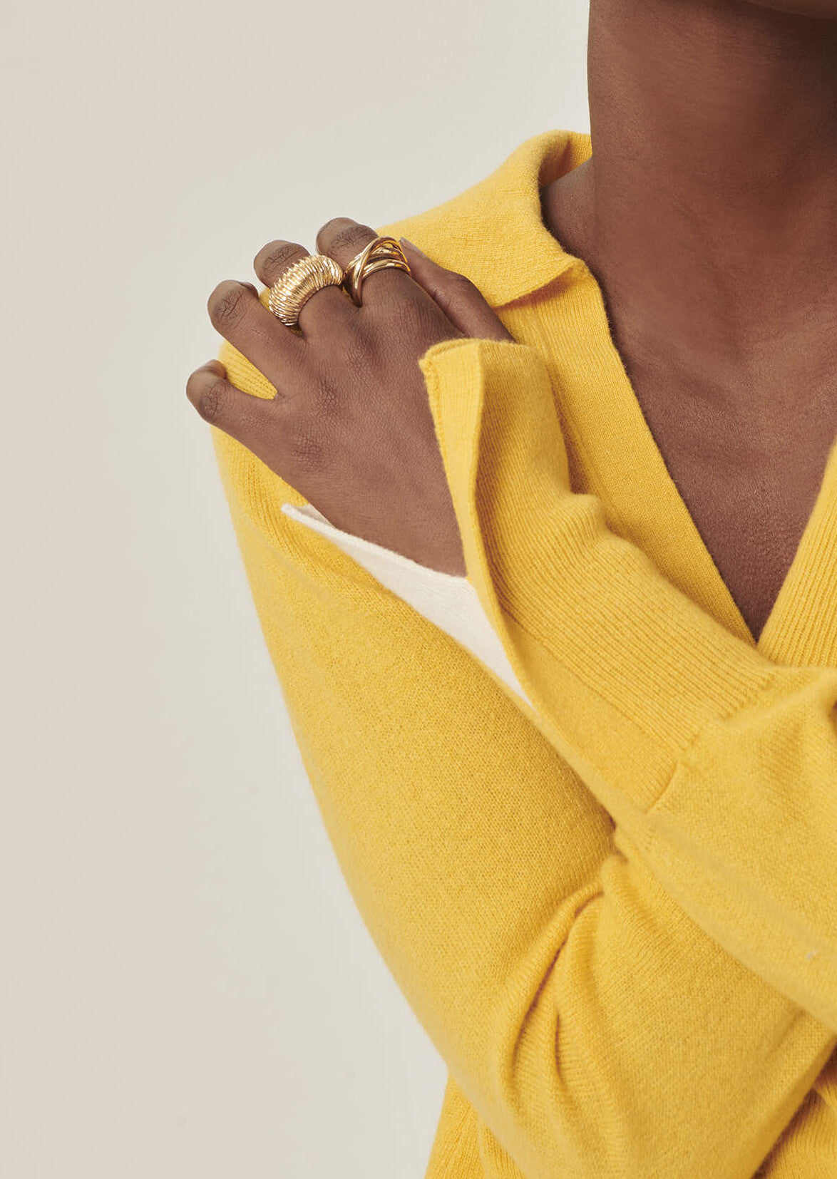 Pull Polo jaune en cachemire Faume - seconde main