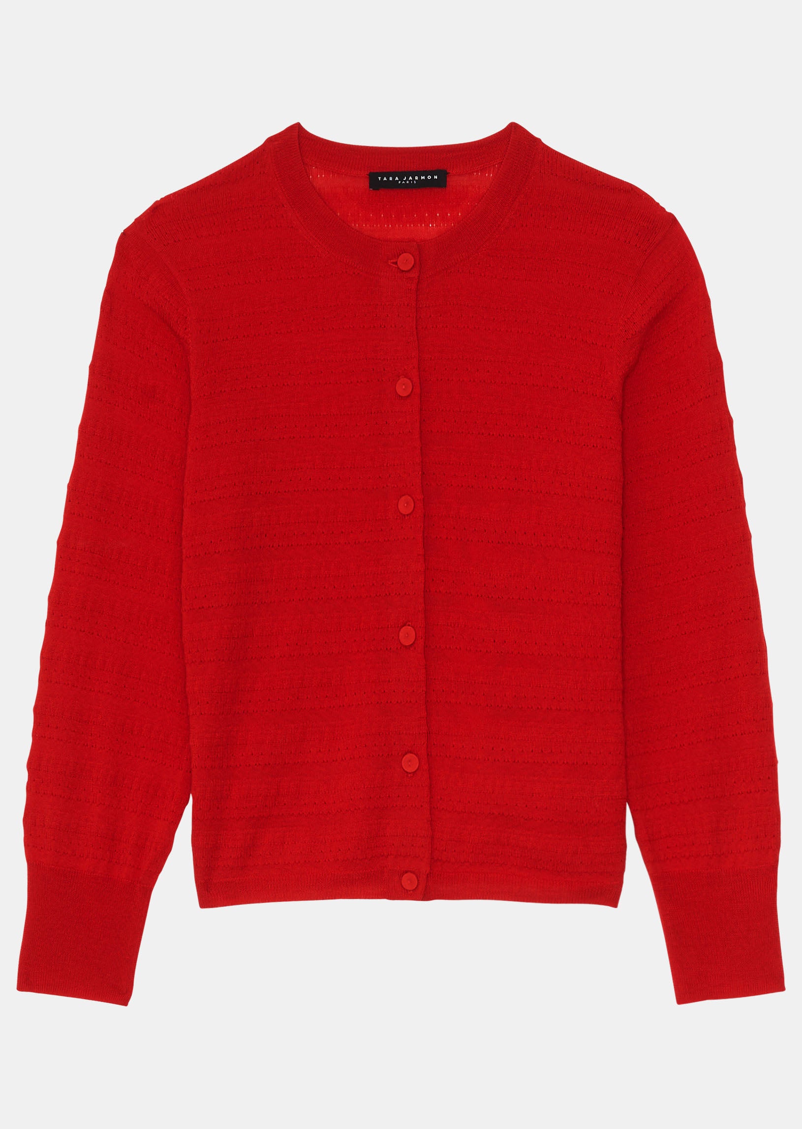 Gilet Gaspard rouge en merinos extrafin Faume - seconde main