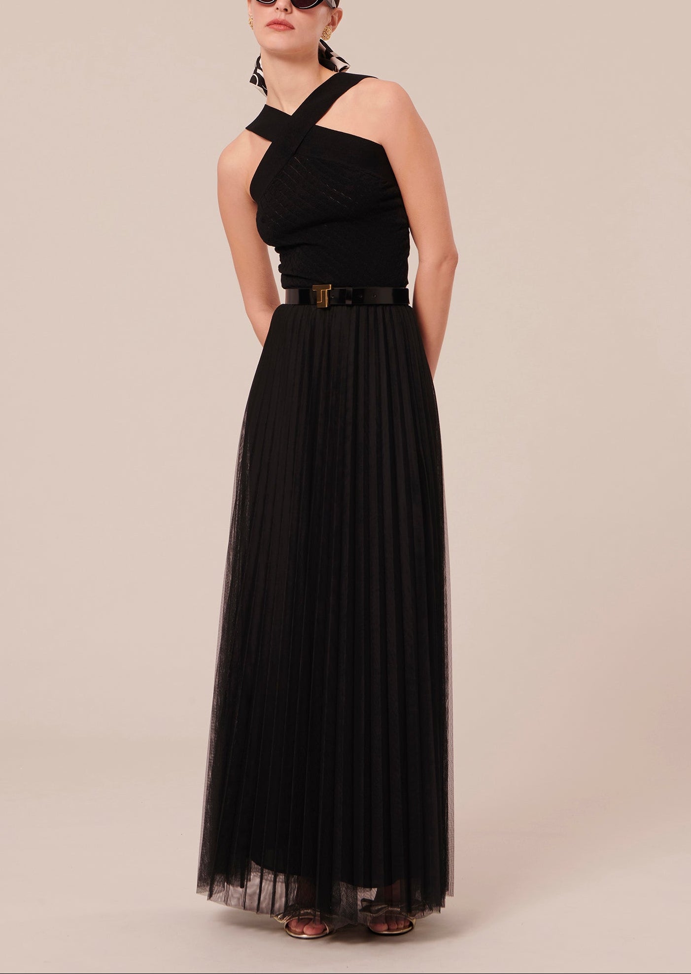 Jupe Juliette noire en tulle plissée Faume - seconde main