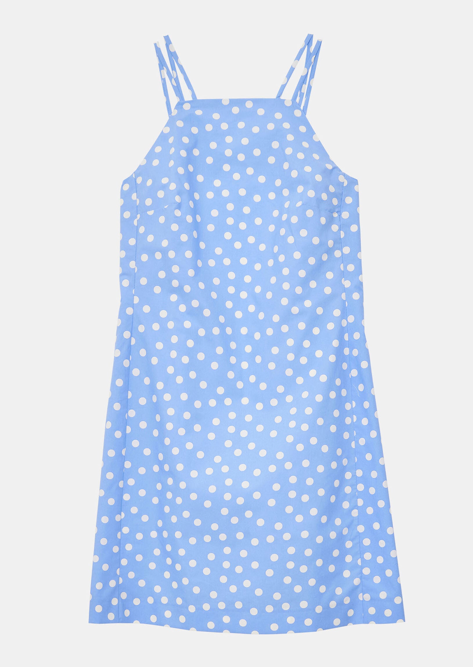 Mini robe Ryemi bleu tendre à pois en coton Faume - seconde main