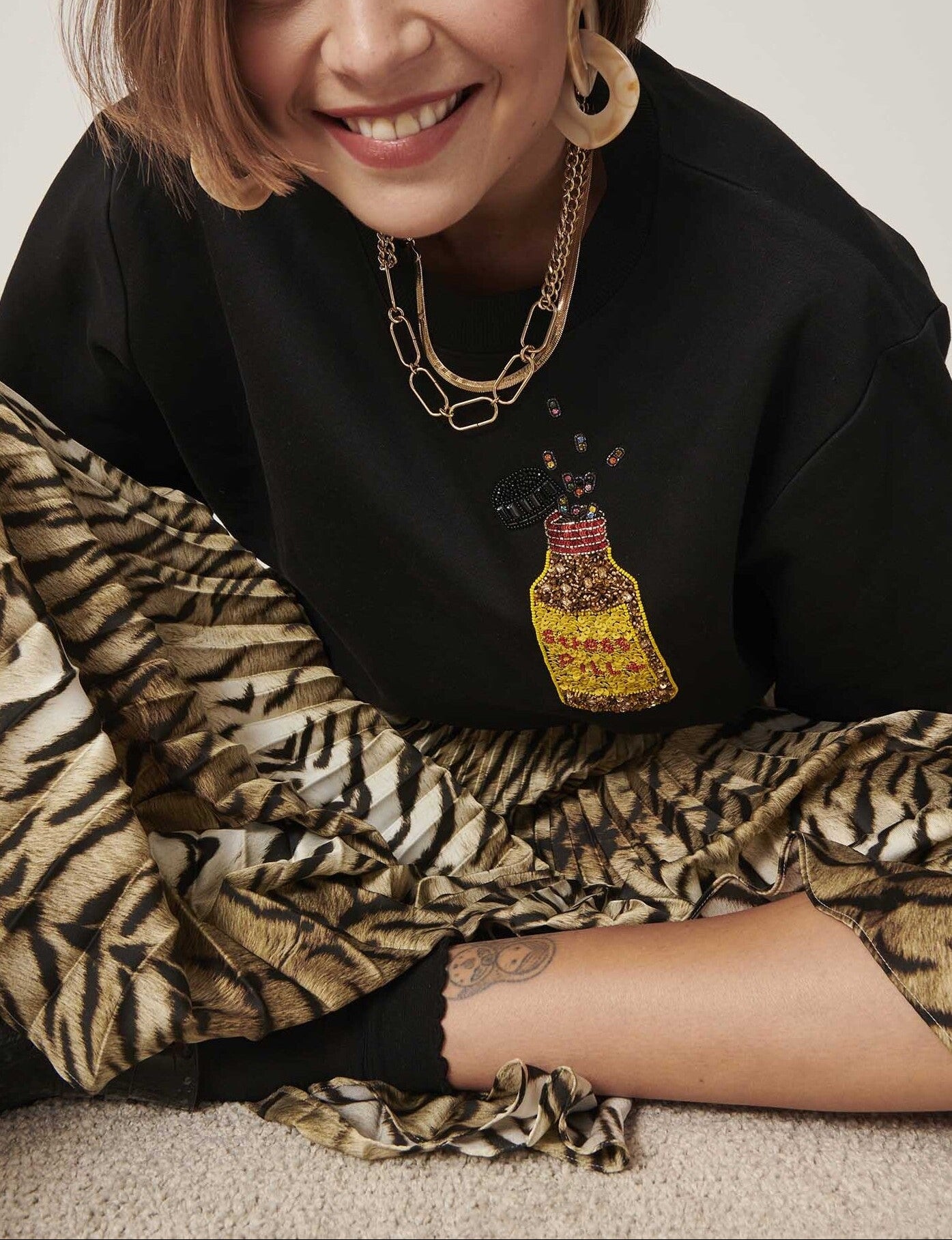 Sweat Pills noir en molleton Faume - seconde main