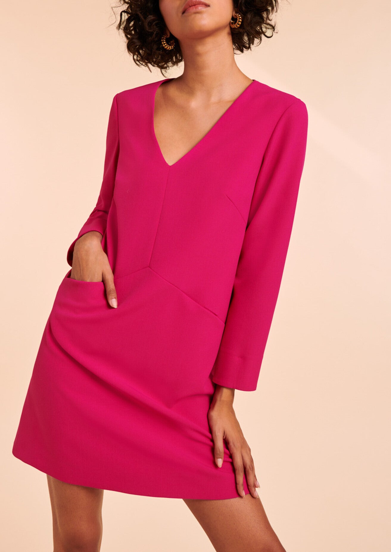 Robe Ruth fuschia en toile gabardine Faume - seconde main