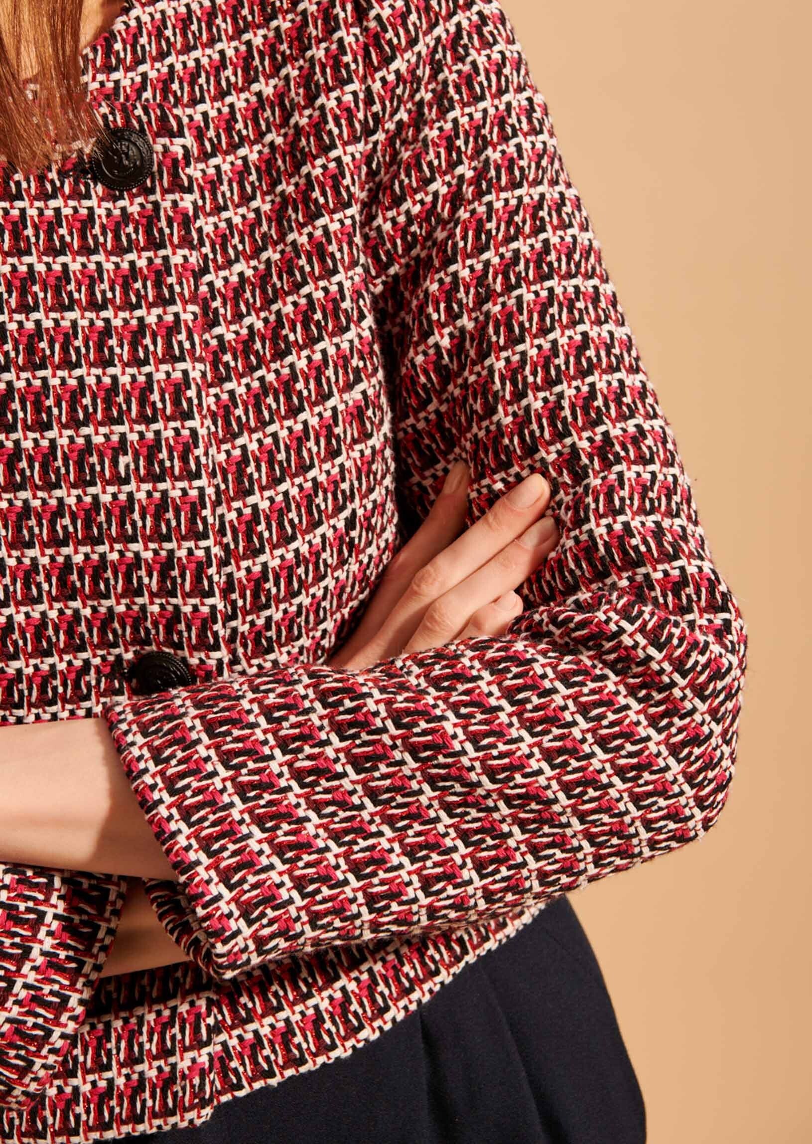 Veste Valero en tweed fuchsia Faume - seconde main