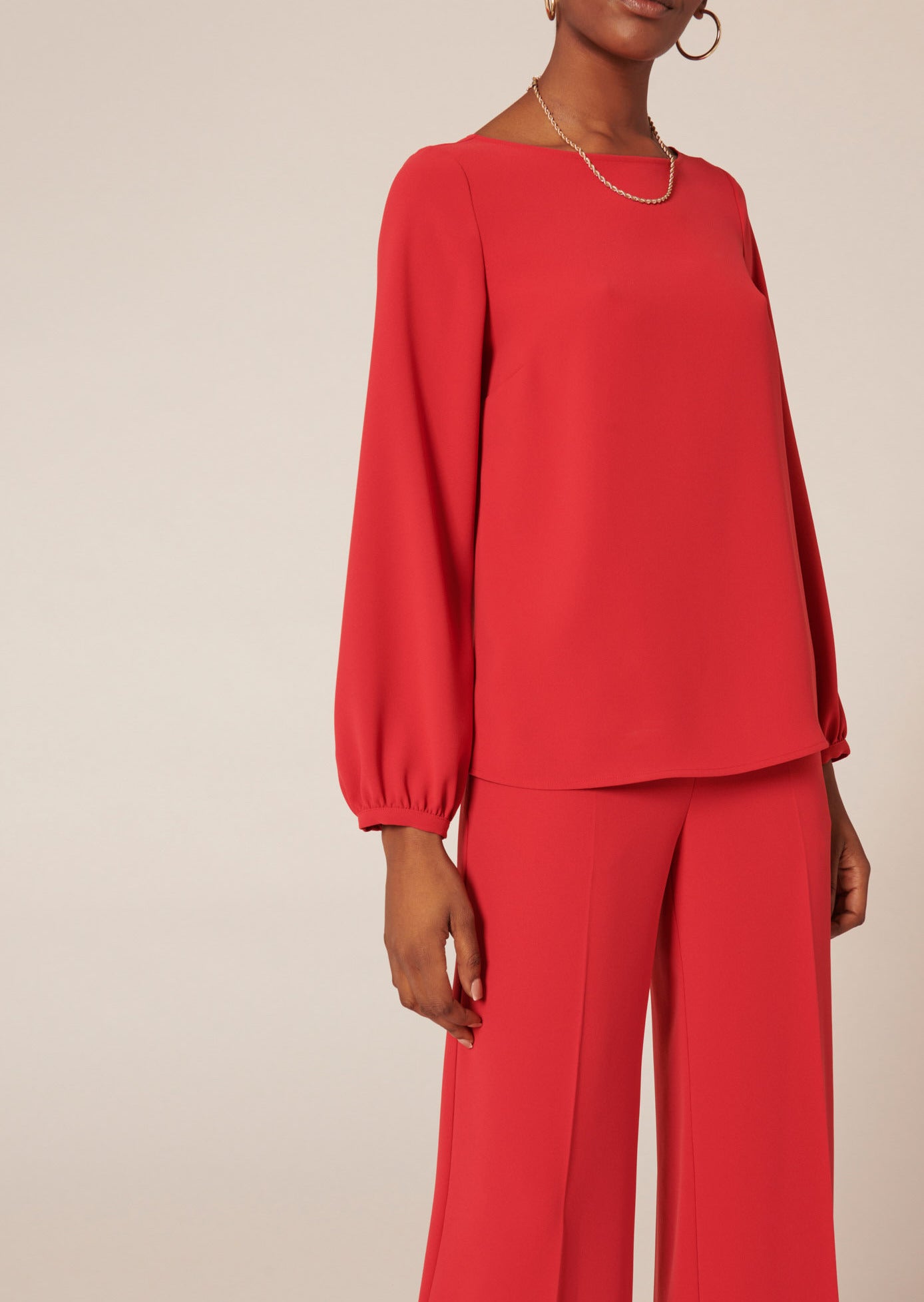 Top Tabecca rouge en crêpe Faume - seconde main