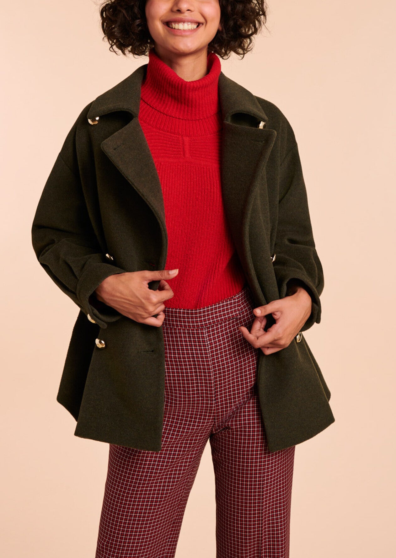 Manteau Marilyn kaki en laine Faume - seconde main