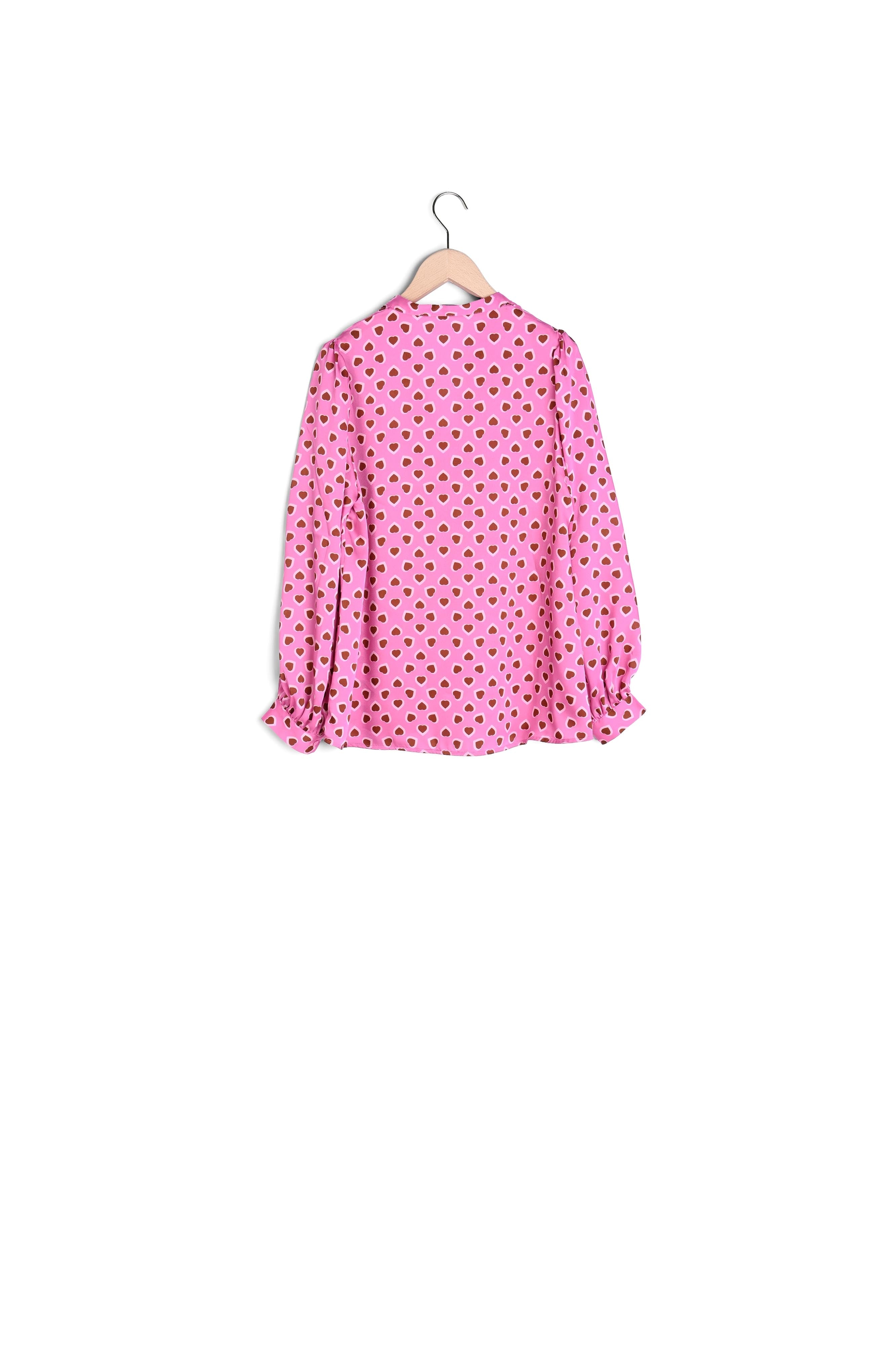 Chemise Claire rose imprimé coeurs Faume - seconde main