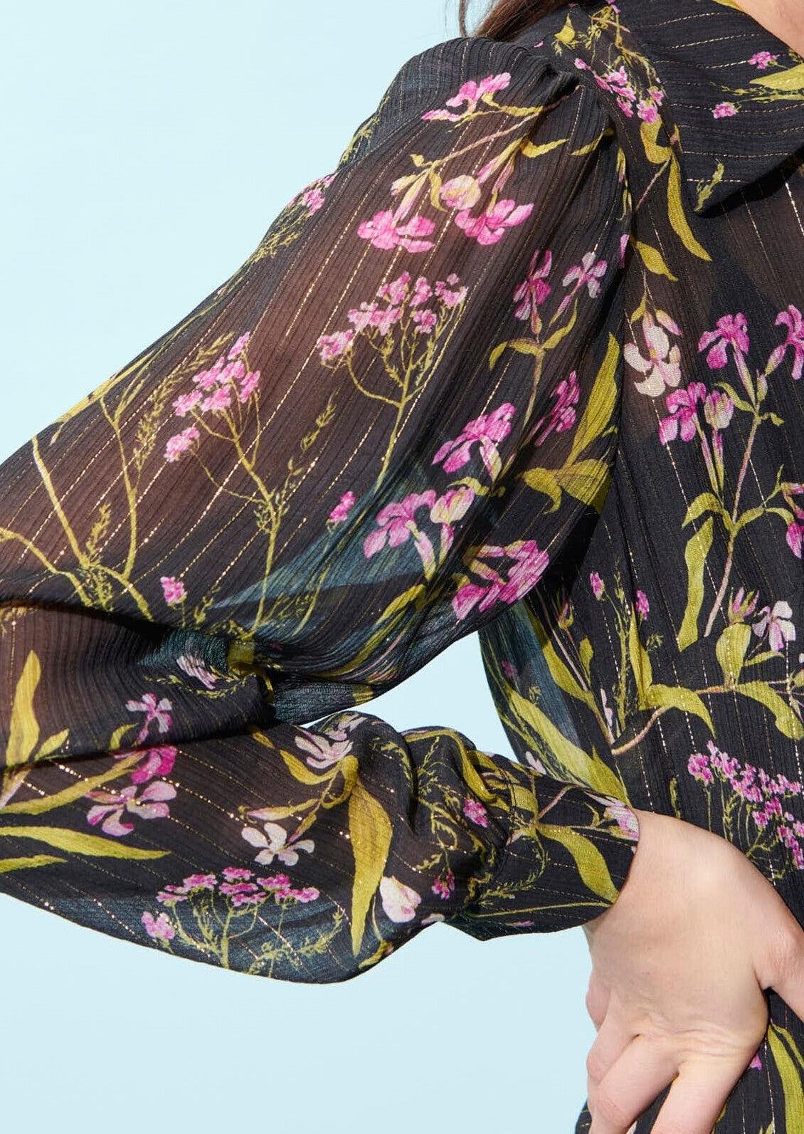 Robe Rolia noire imprimé fleuri en lurex Faume - seconde main