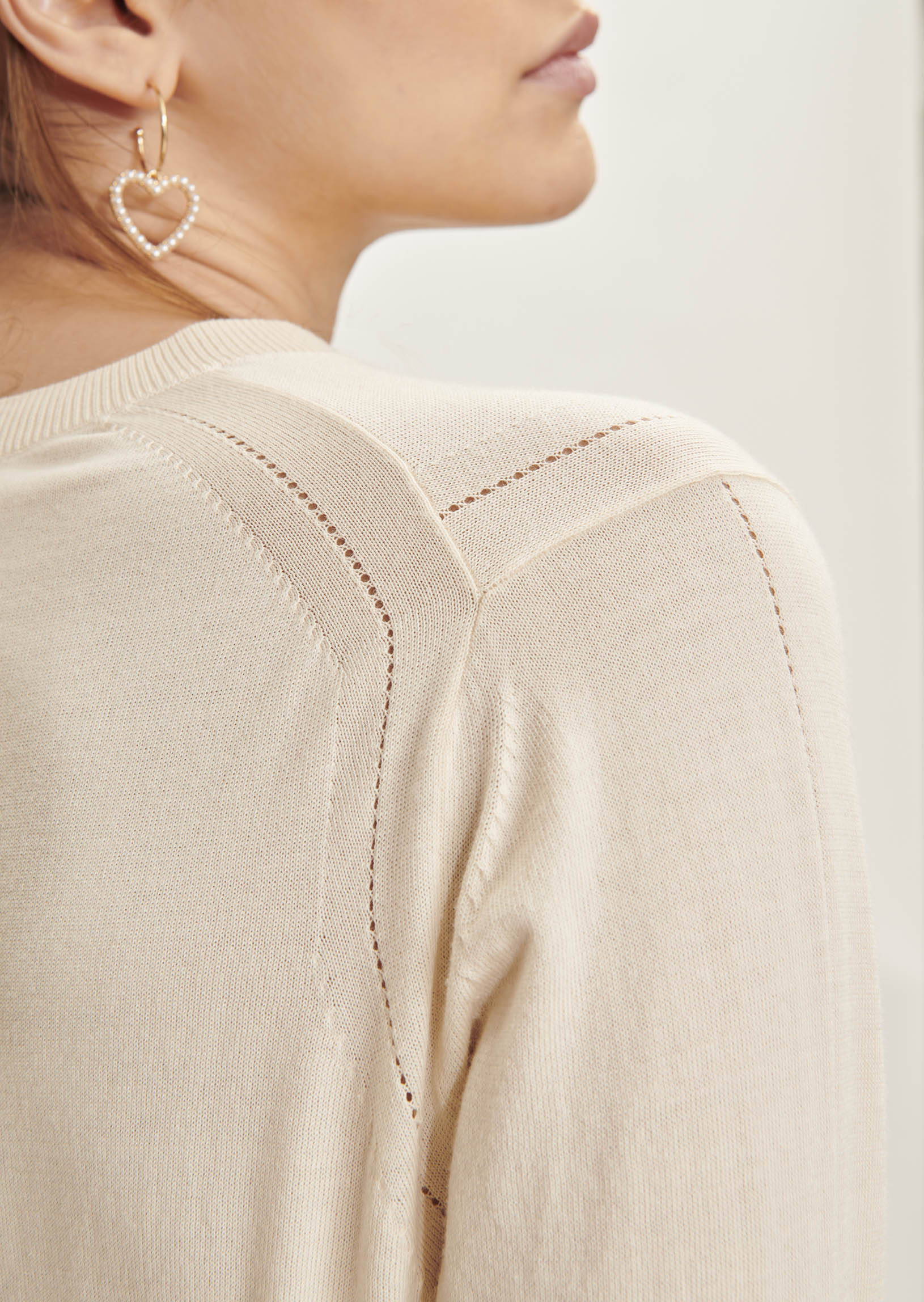 Gilet Geffrey écru en coton extrafin Faume - seconde main