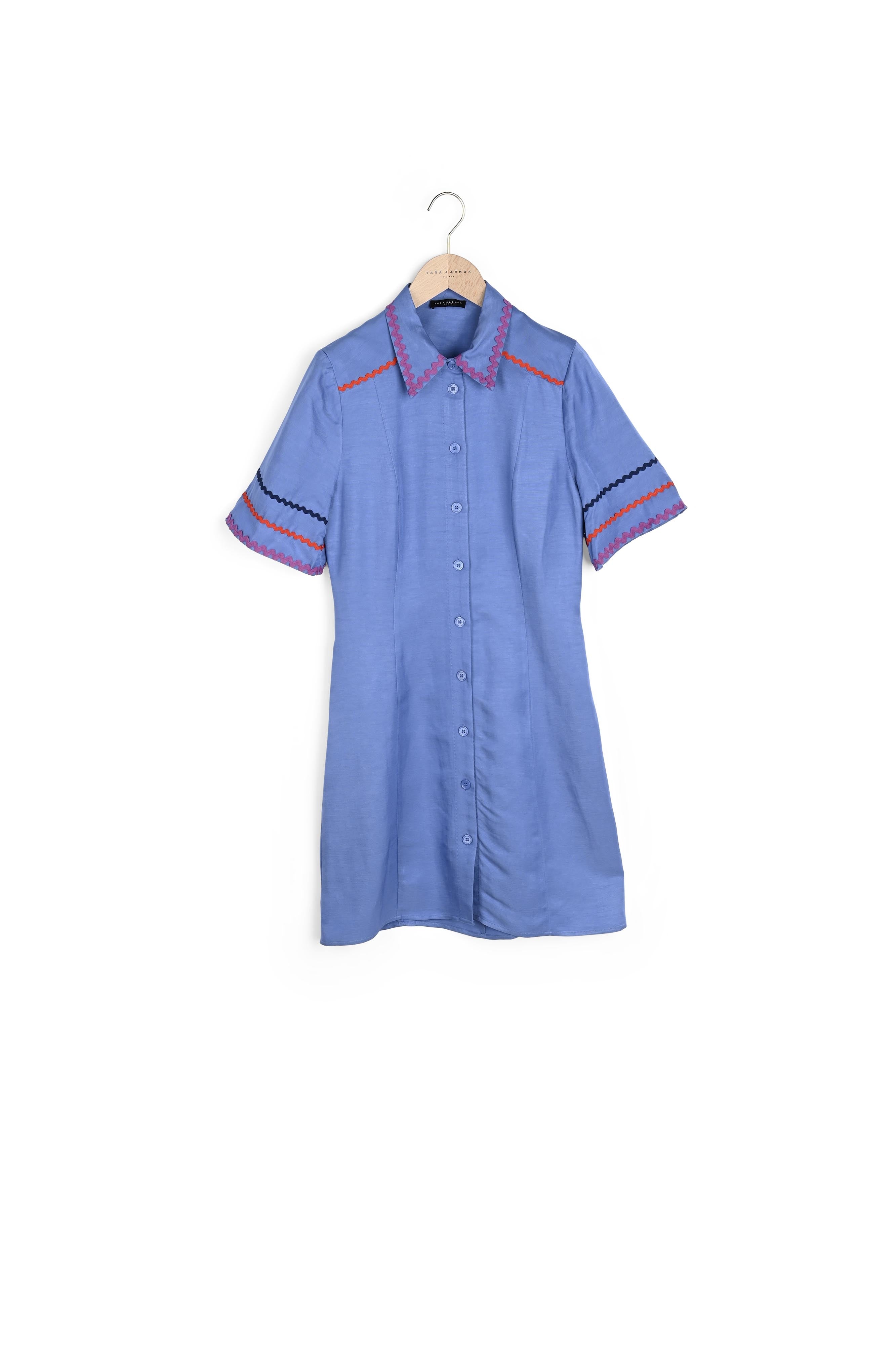 Robe chemise Rypika bleue en lin Faume - seconde main