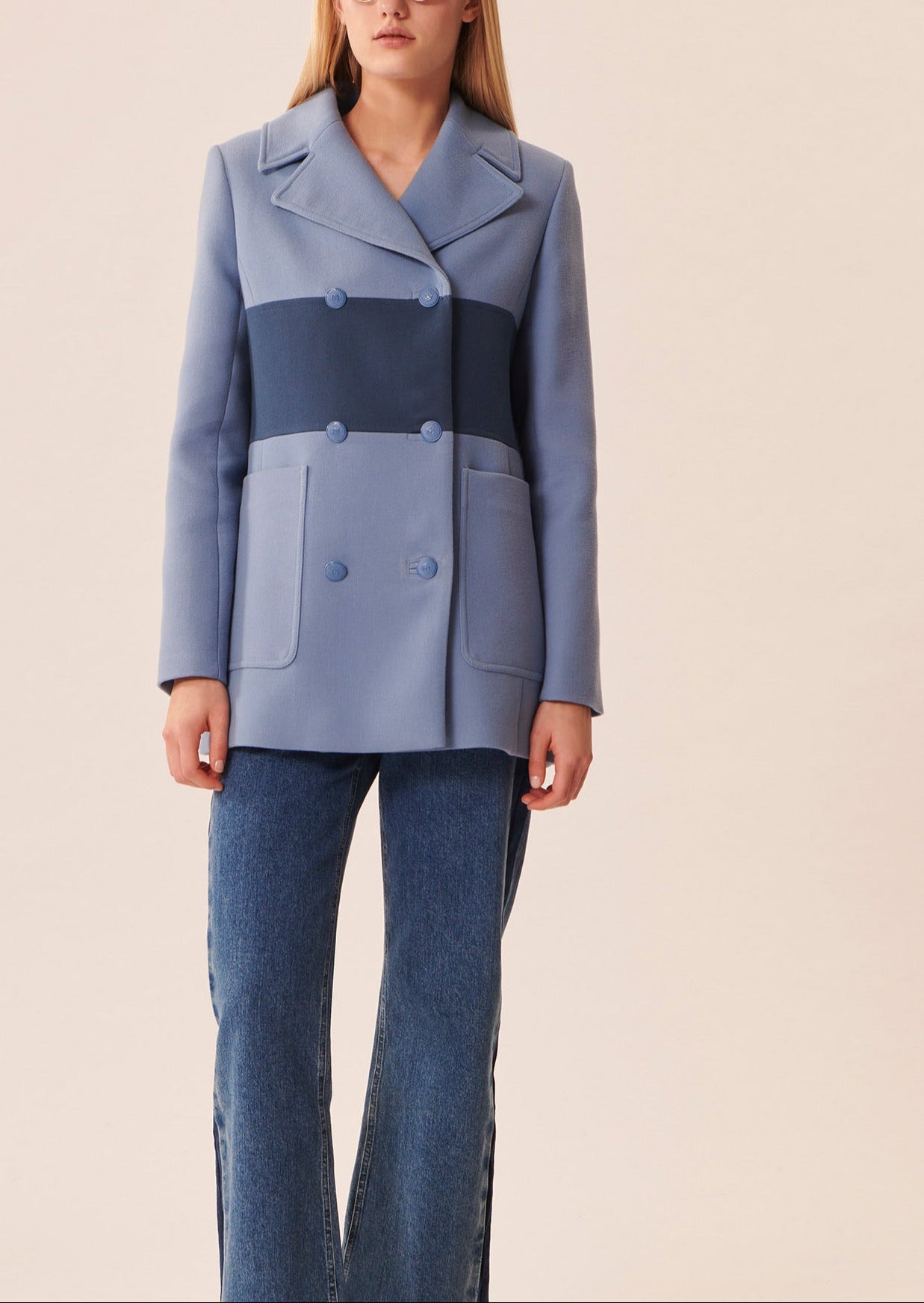 Manteau Marinella bleu en double coton Faume - seconde main