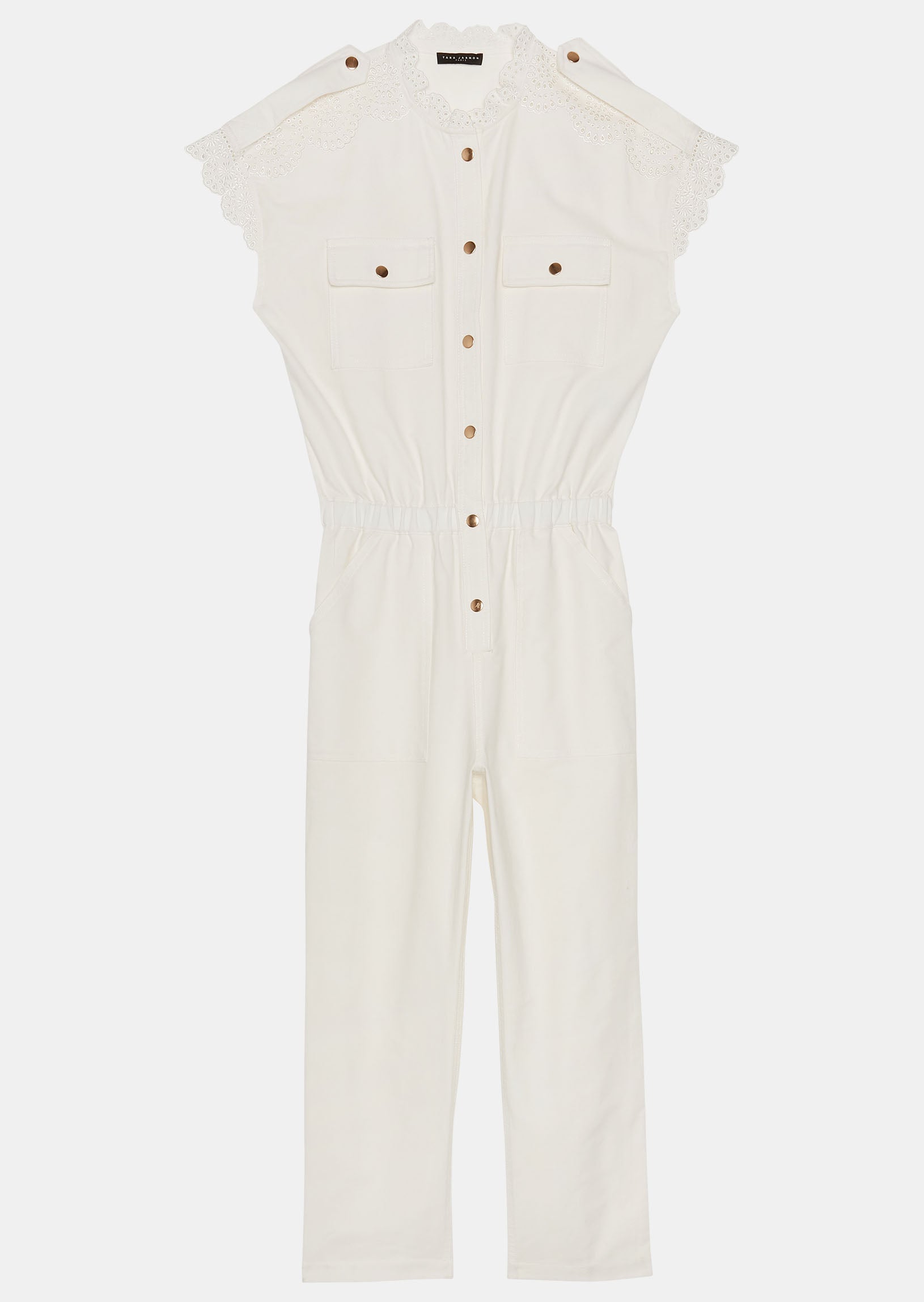 Combinaison Charmante blanche brodée en coton Faume - seconde main