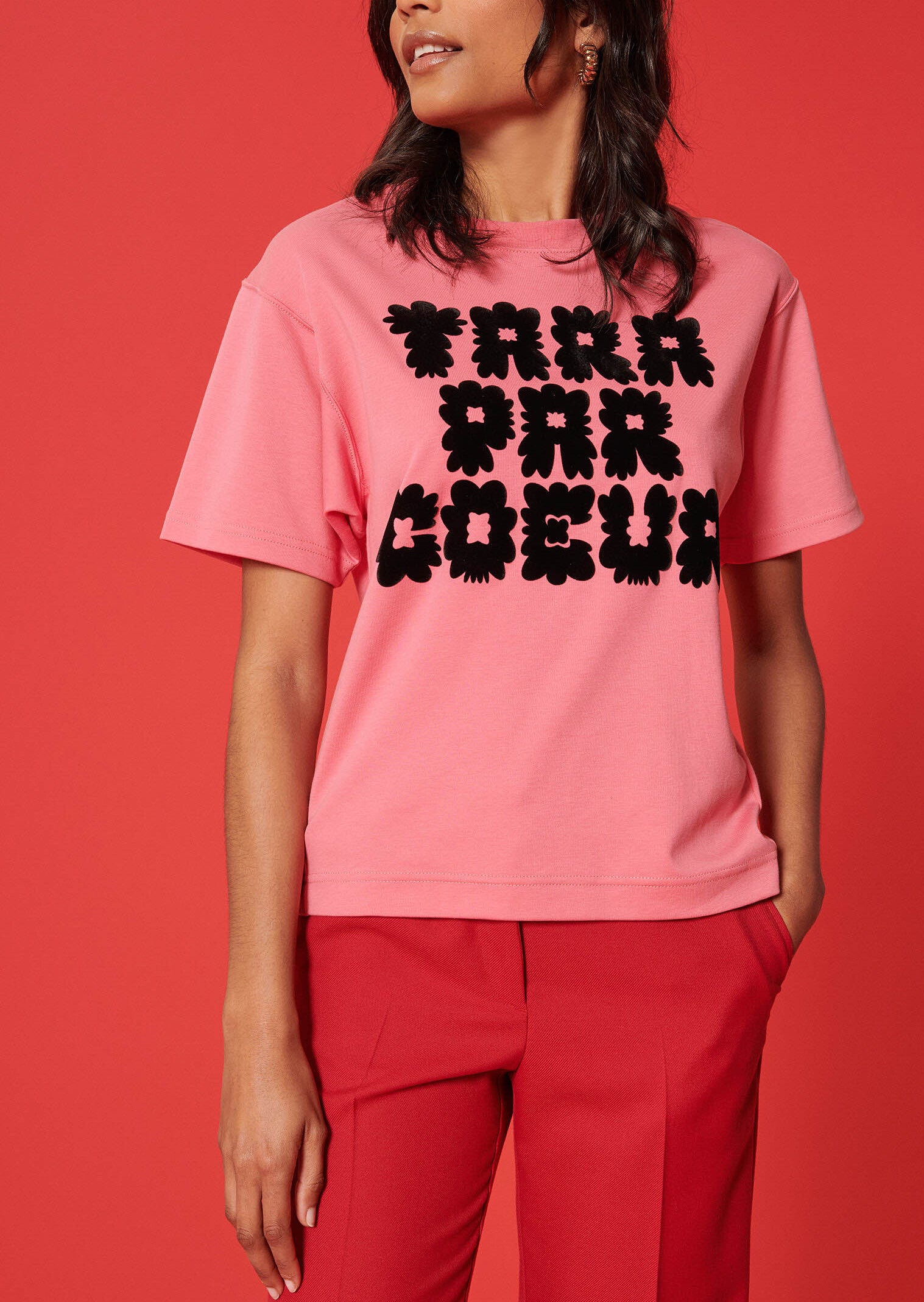 T-shirt Trefle rose en coton Faume - seconde main