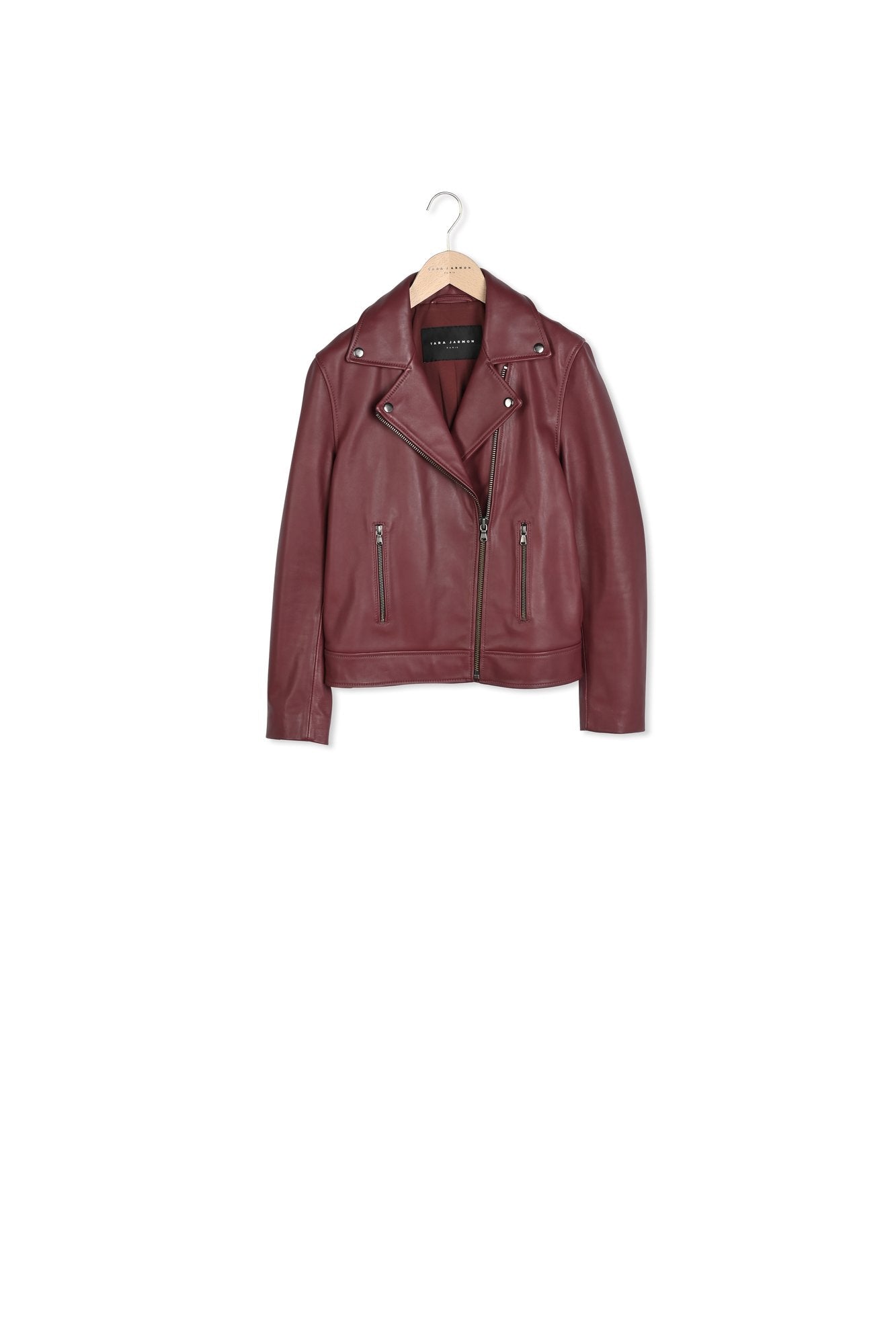 Veste Valensina bordeaux en cuir Faume - seconde main