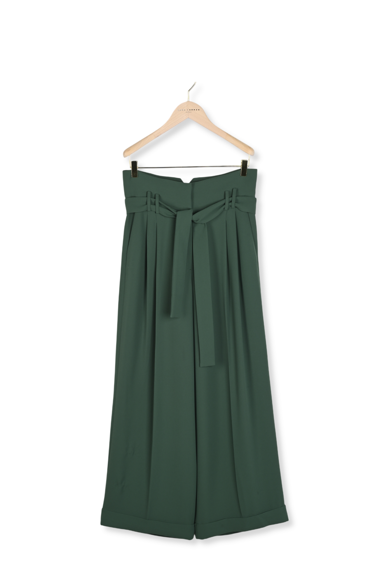 Pantalon vert en crêpe Pia Faume - seconde main