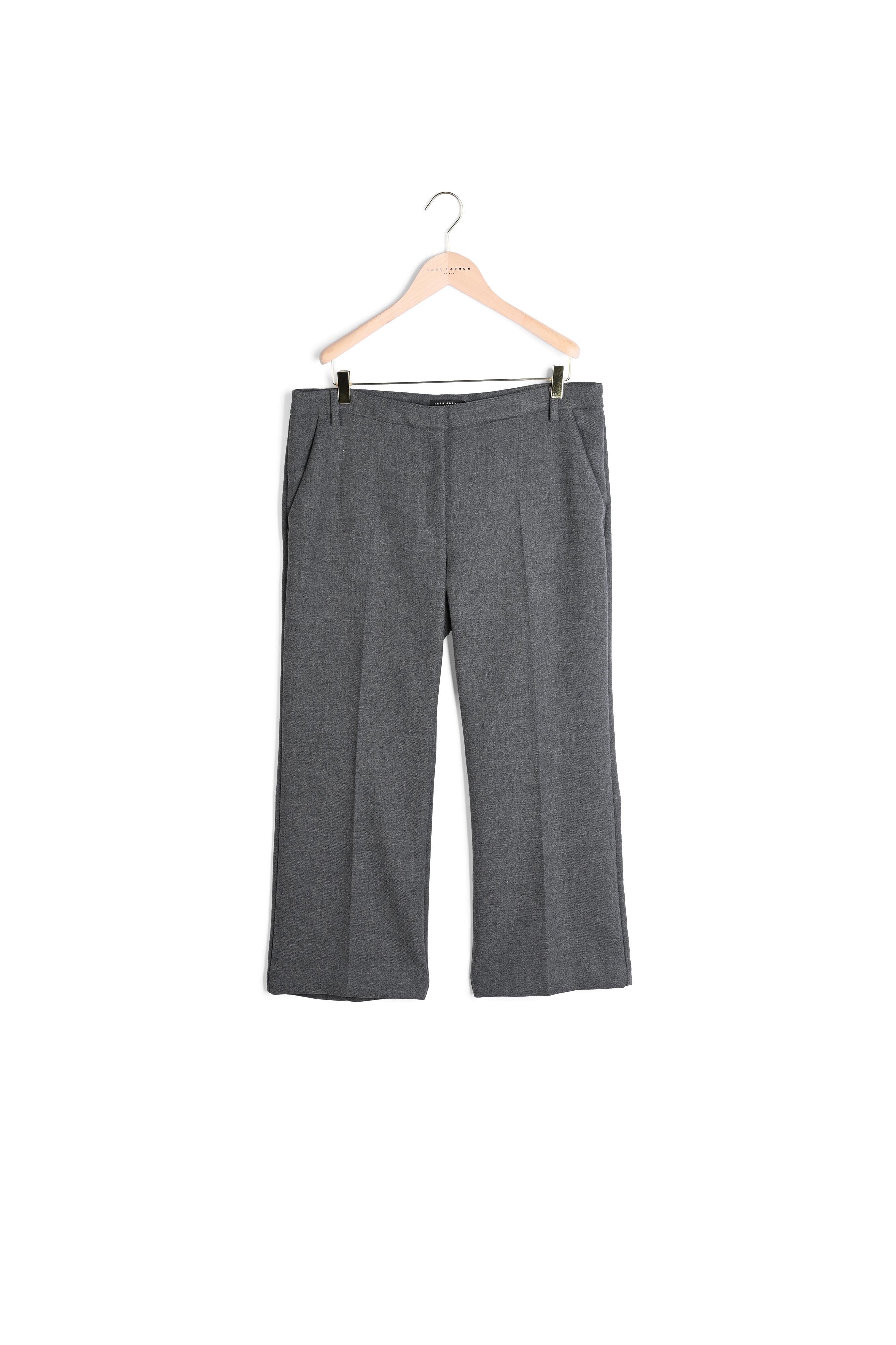 Pantalon Pampille gris en laine tailleur Faume - seconde main