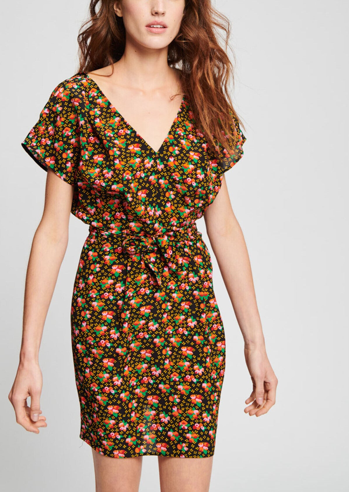 Robe noire imprimé fleuri Faume - seconde main