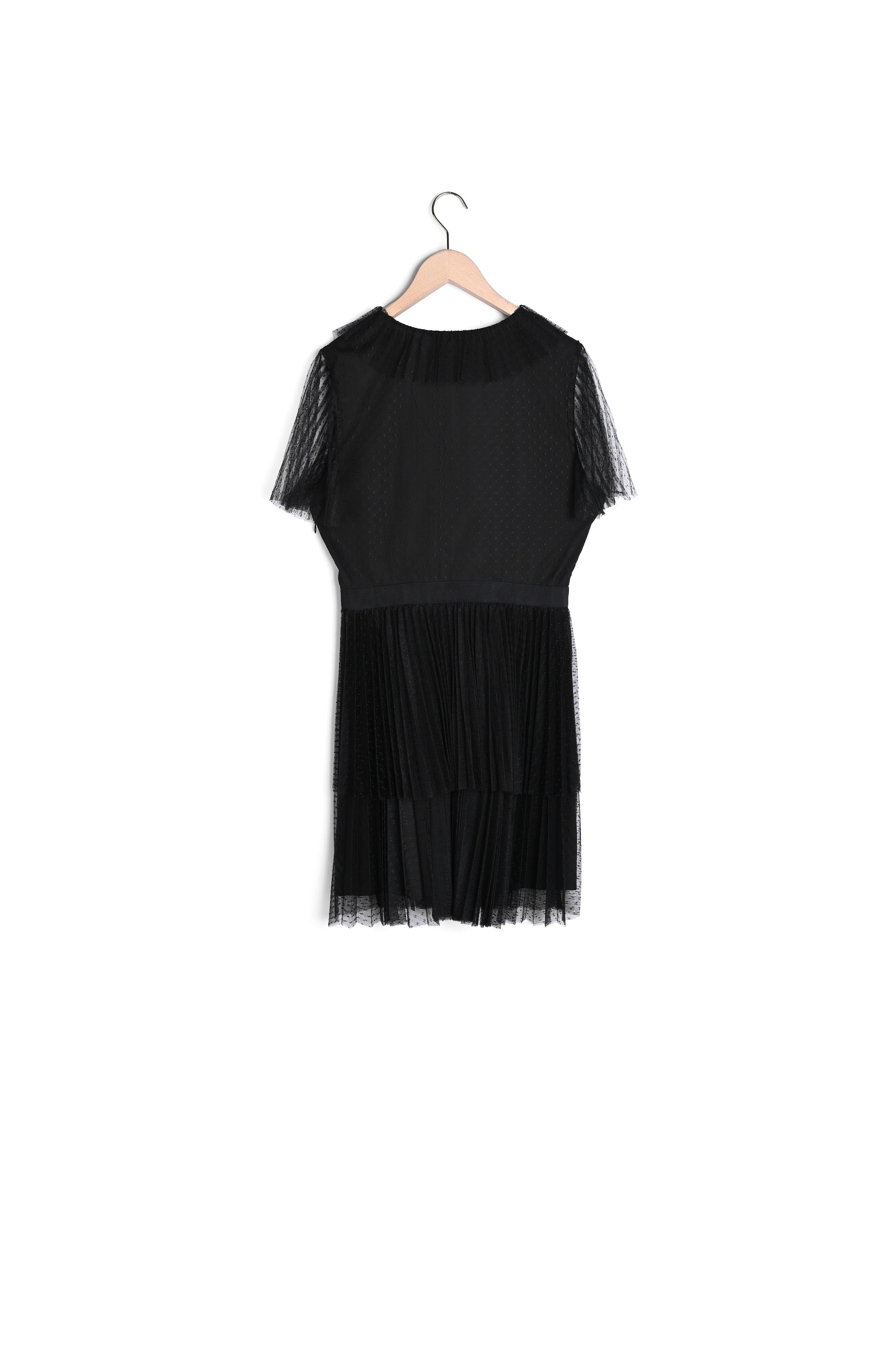Robe noire en tulle plumetis Faume - seconde main