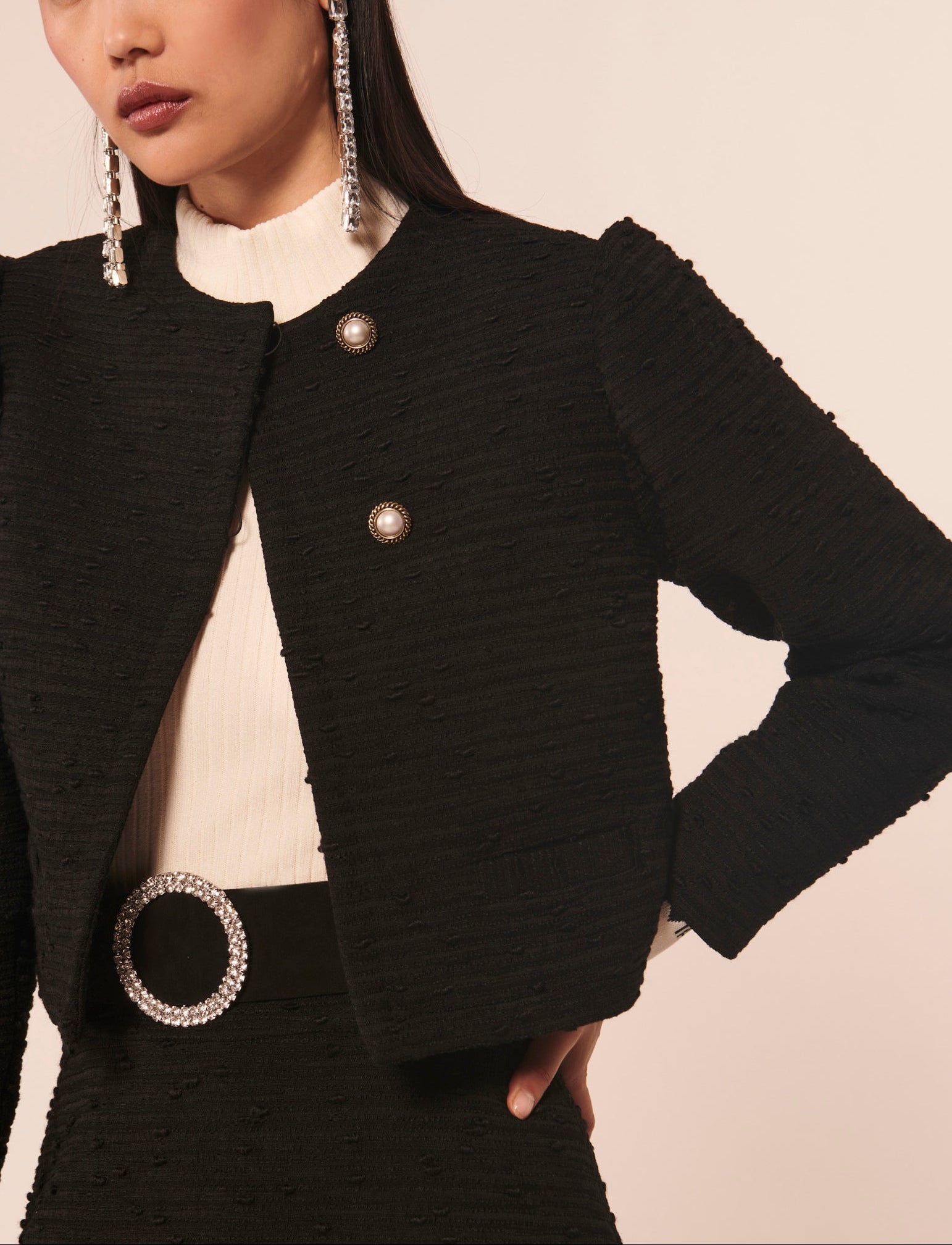 Veste Valda noire en tweed Faume - seconde main