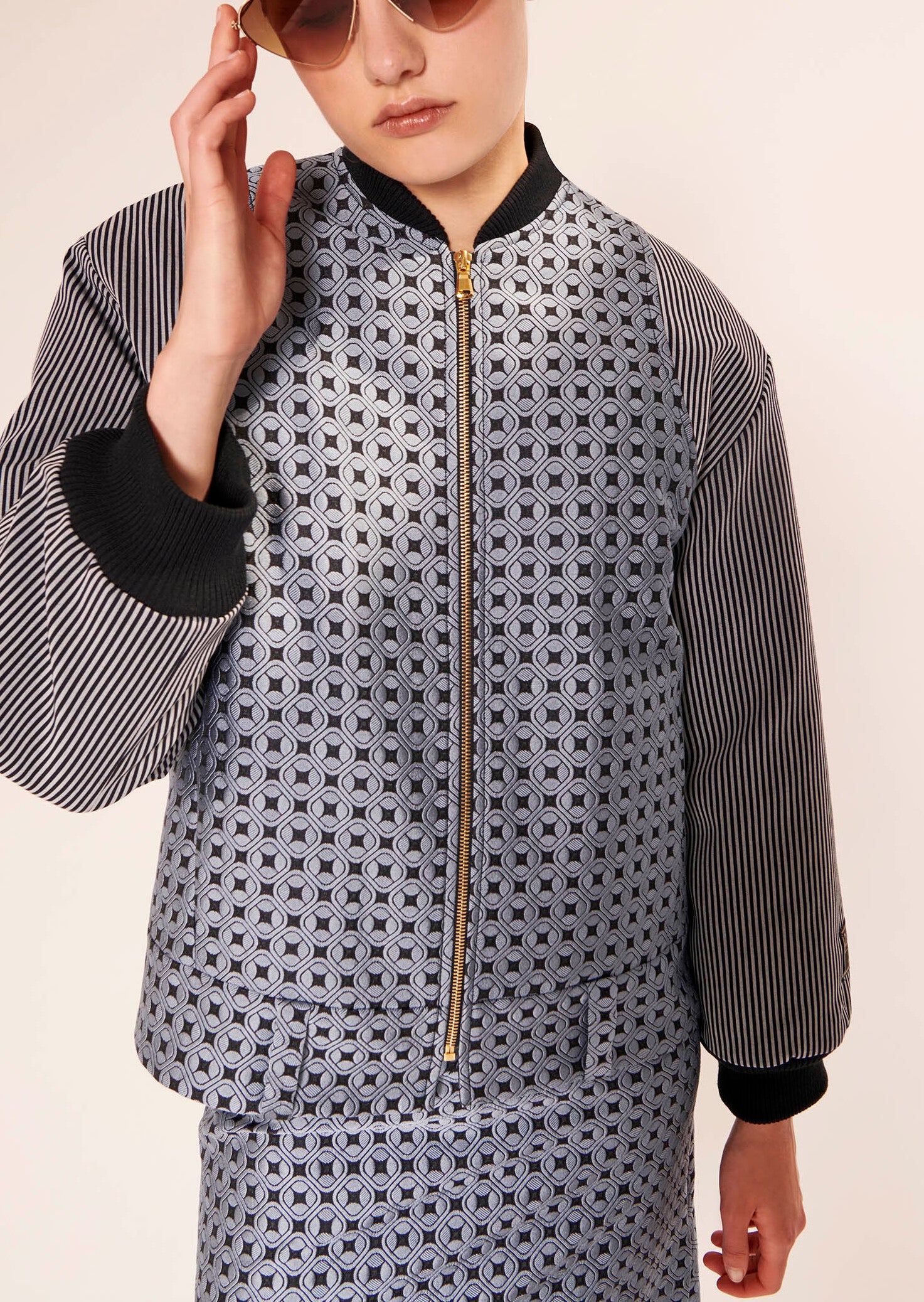 Veste Valeska bleue en jacquard Faume - seconde main