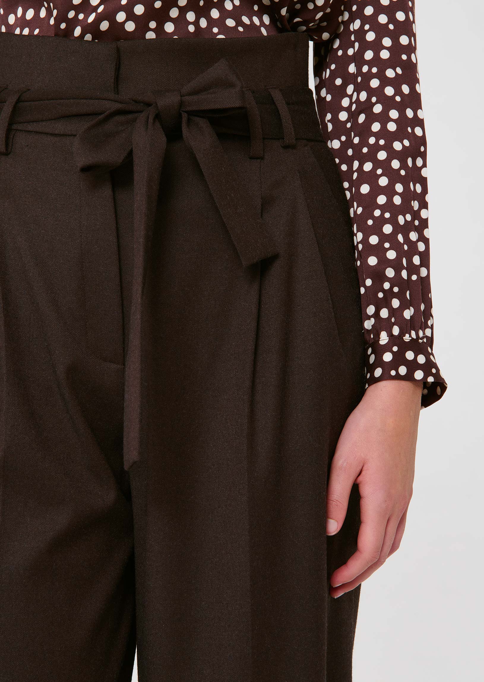 Pantalon marron en flanelle Pia Faume - seconde main