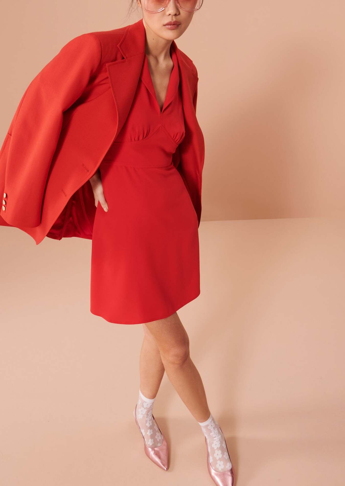 Robe Remi rouge en crêpe Faume - seconde main