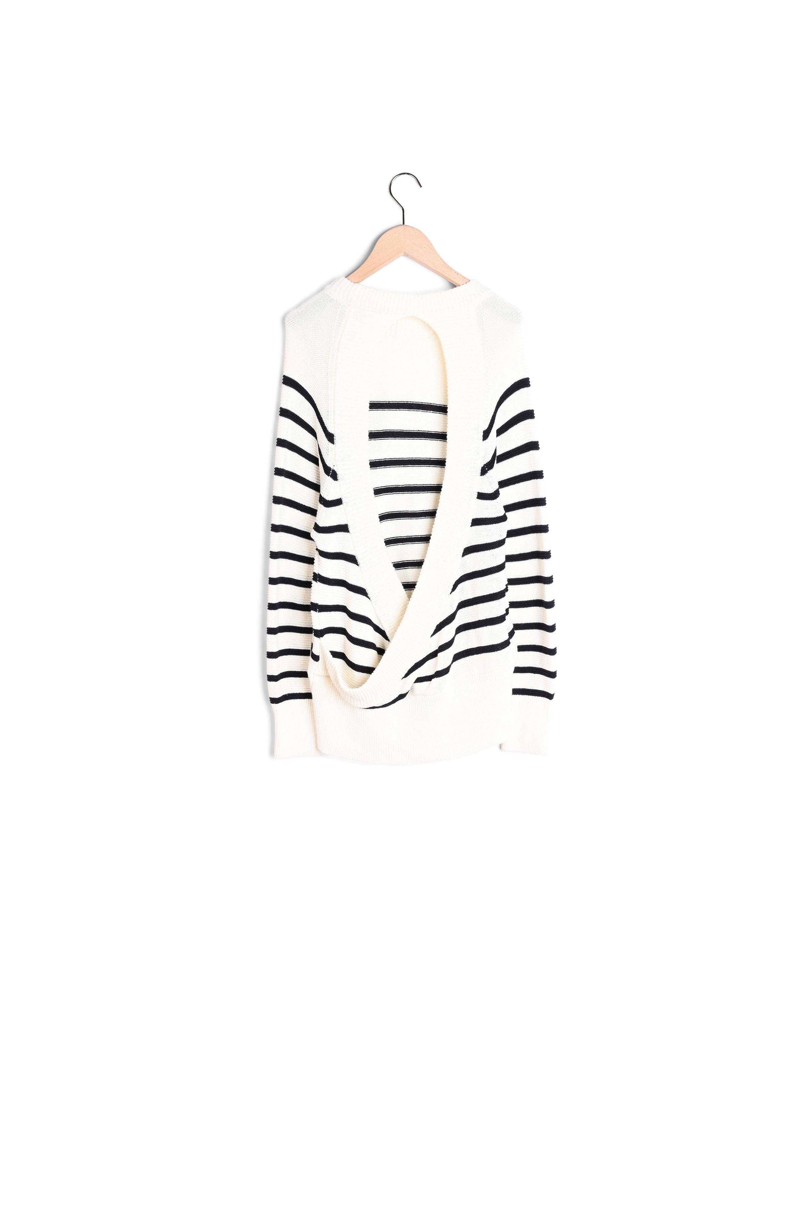 Pull Parisienne écru marinière en lin et coton Faume - seconde main