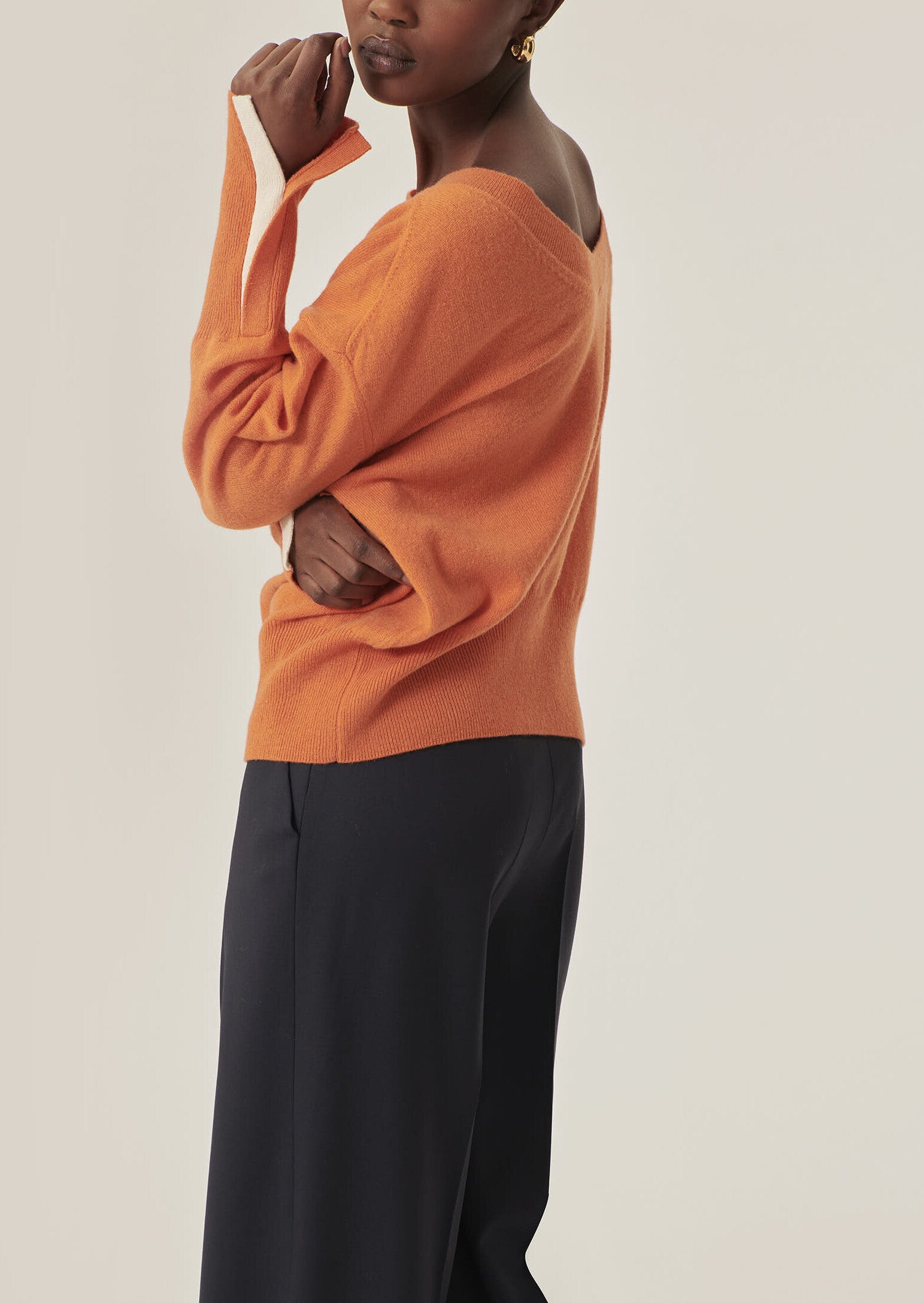 Pull Pappardelle orange en cachemire Faume - seconde main