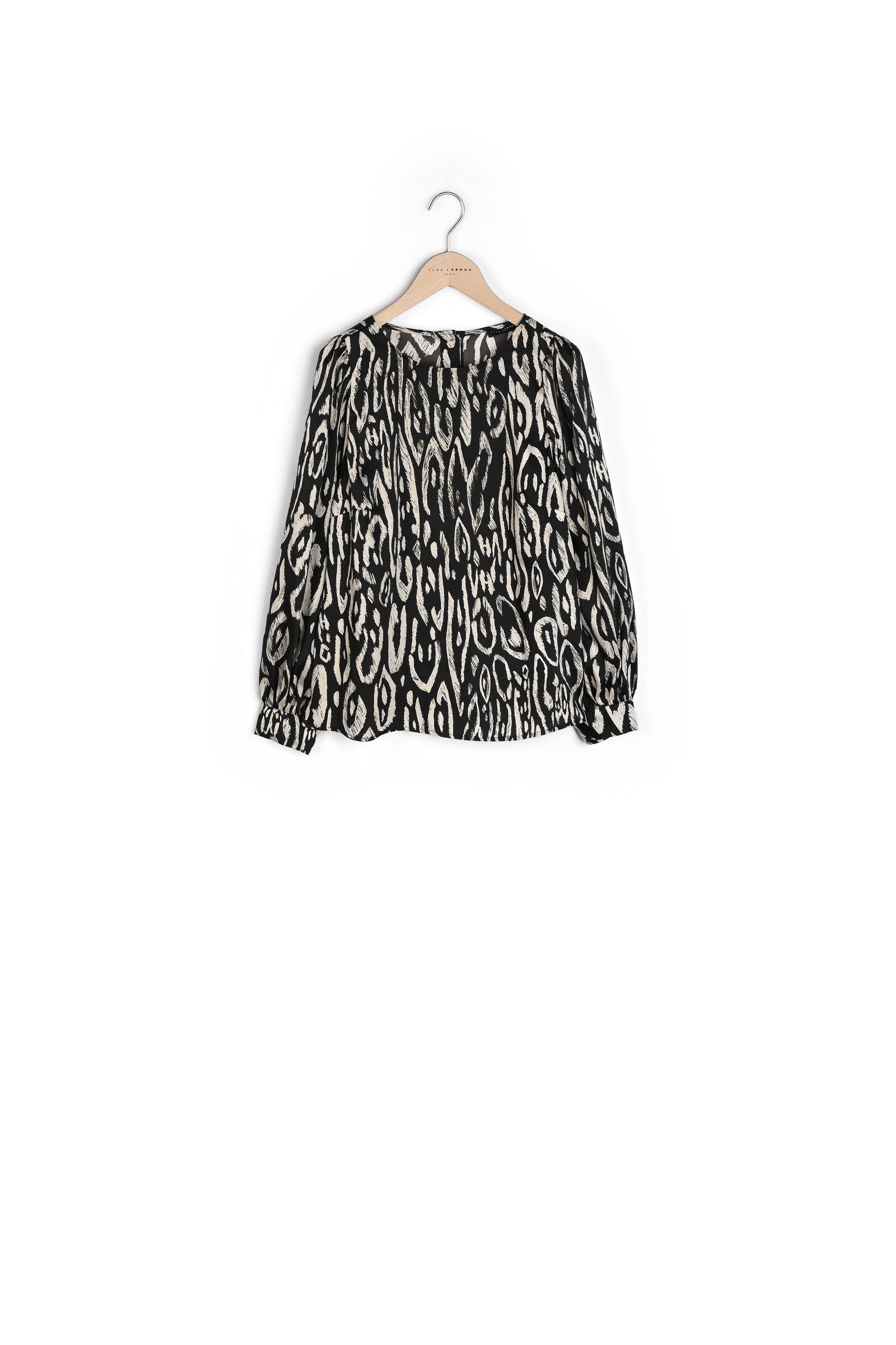 Top Tonina noire imprimé graphique léopard Faume - seconde main