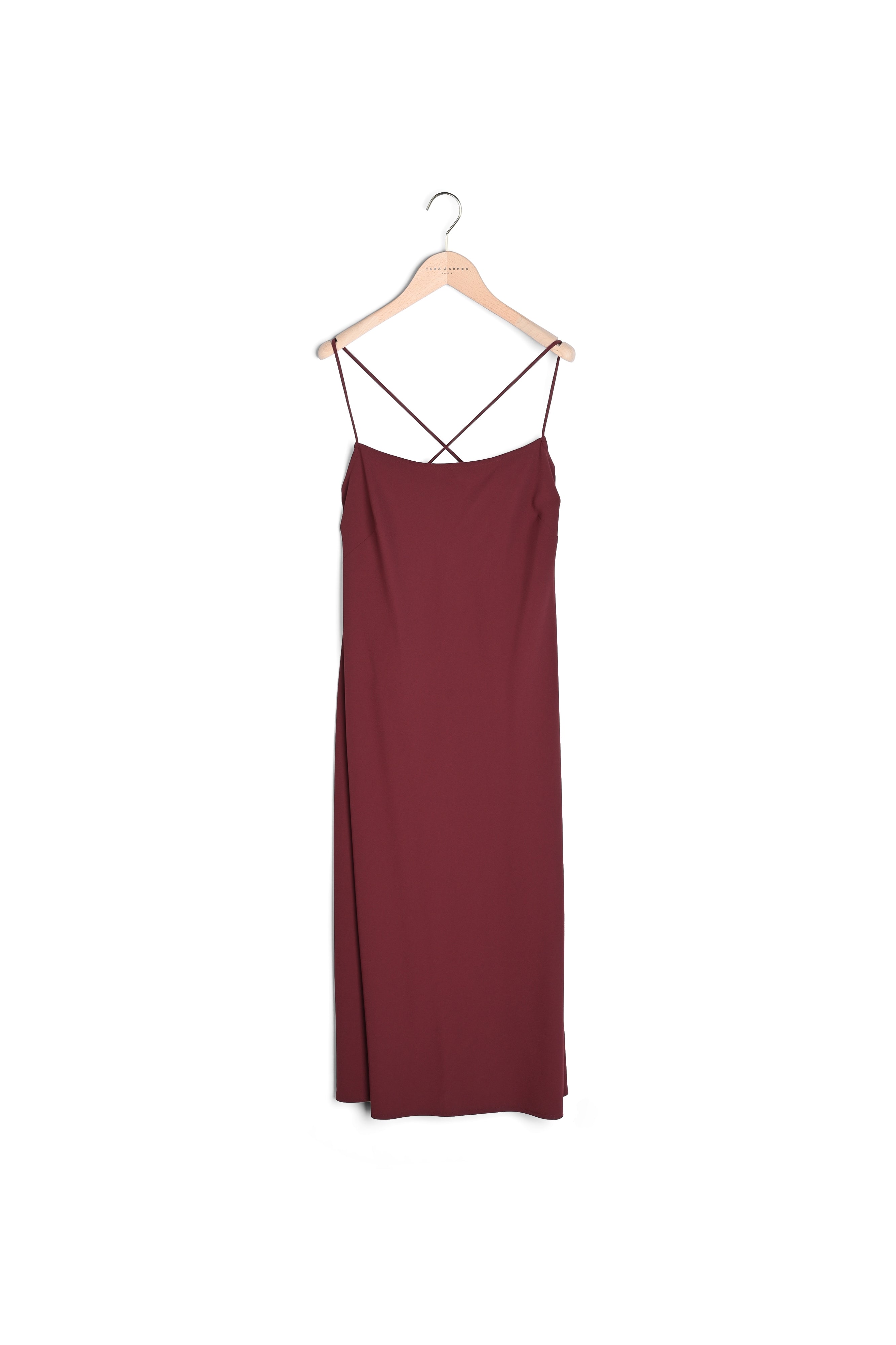Robe Reany bordeaux en crêpe envers satin Faume - seconde main