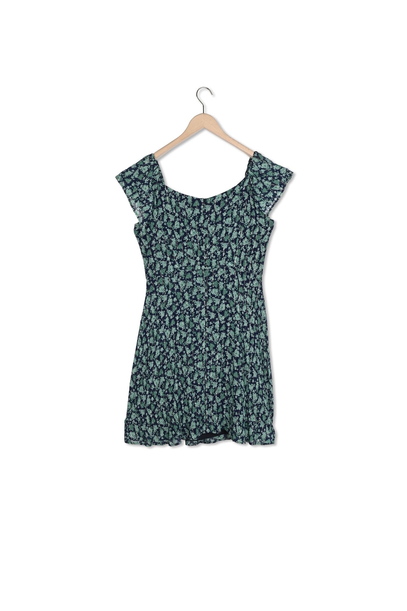 Robe chemise Rimma verte et bleu nuit imprimé myrtilles Faume - seconde main
