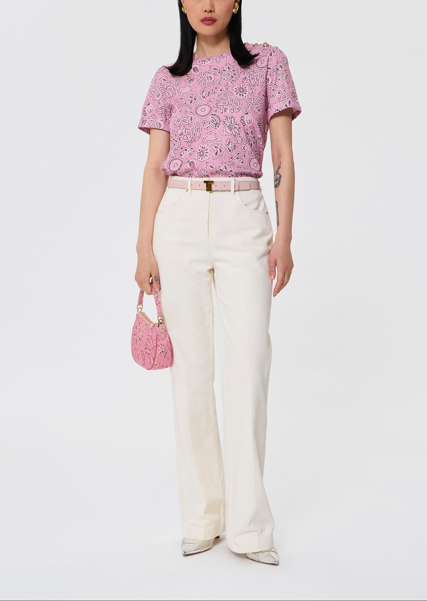 Jean blanc en denim Jerome Faume - seconde main