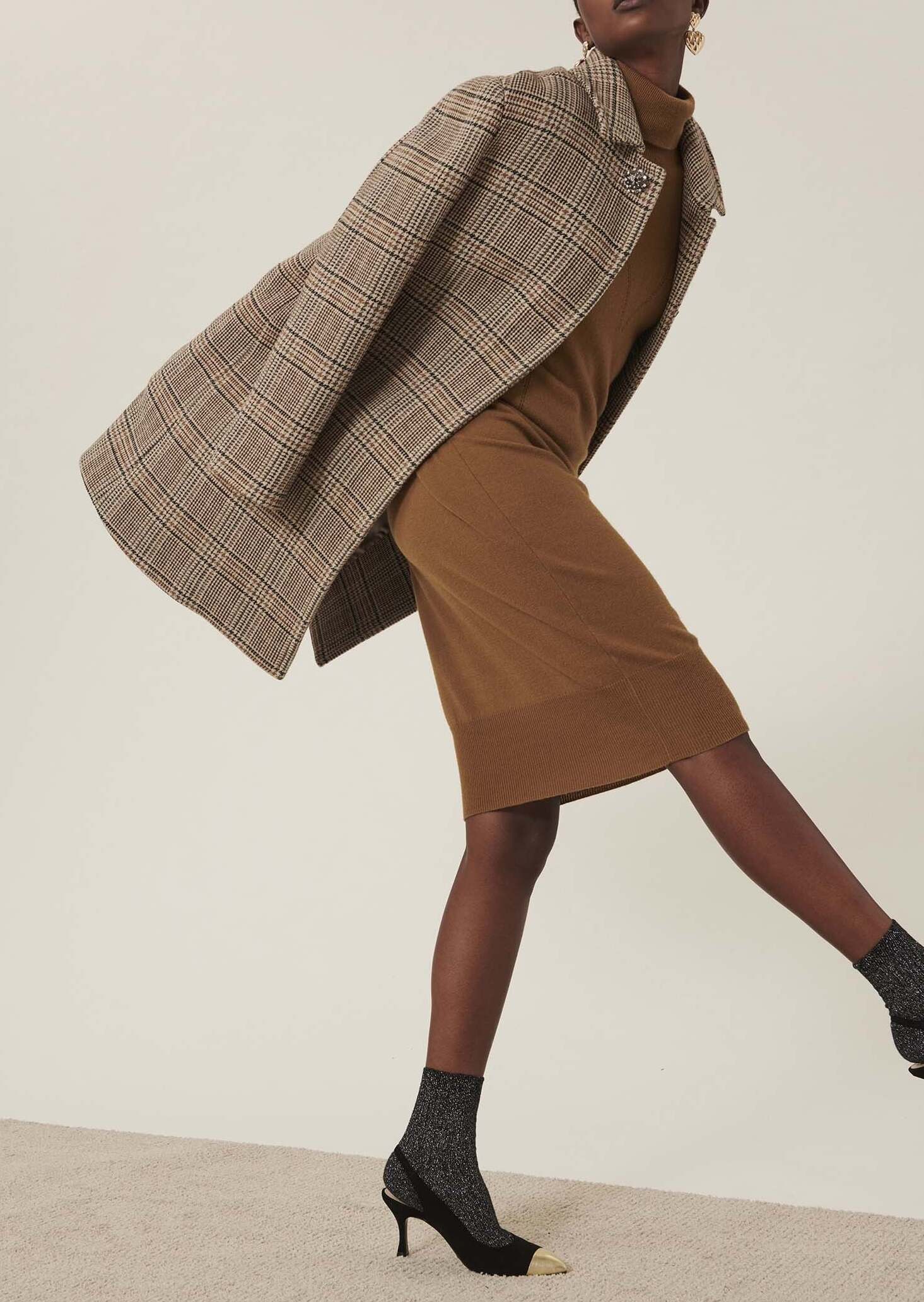 Robe pull Rybbi bronze en merinos et cachemire Faume - seconde main