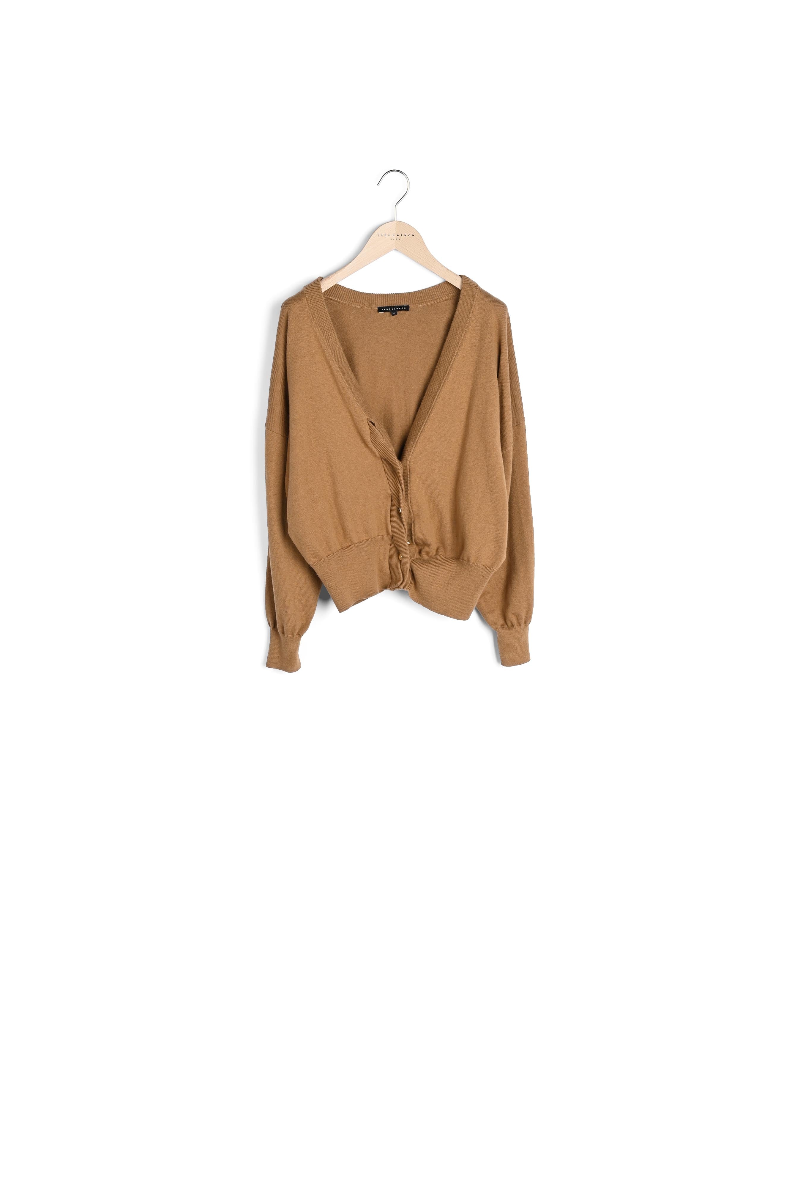 Cardigan Nick oversized camel avec détail de tresse Faume - seconde main