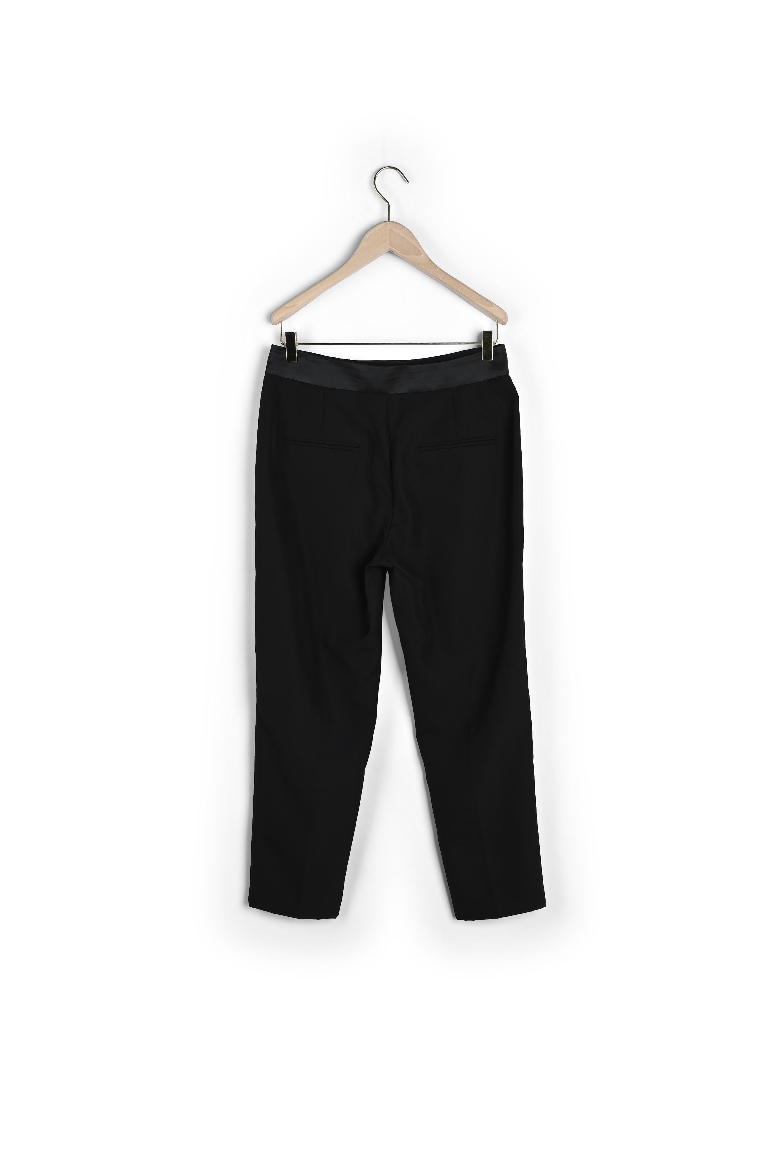 Pantalon cigarette Pacôme noir en laine vierge Faume - seconde main