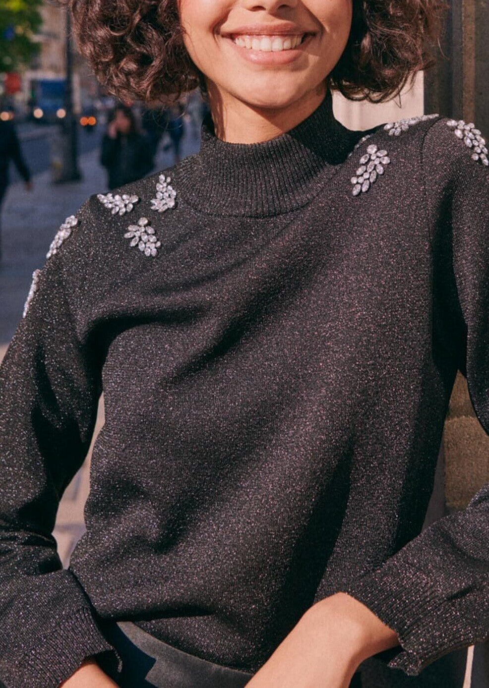 Top bijoux Nastasia en maille lurex Faume - seconde main