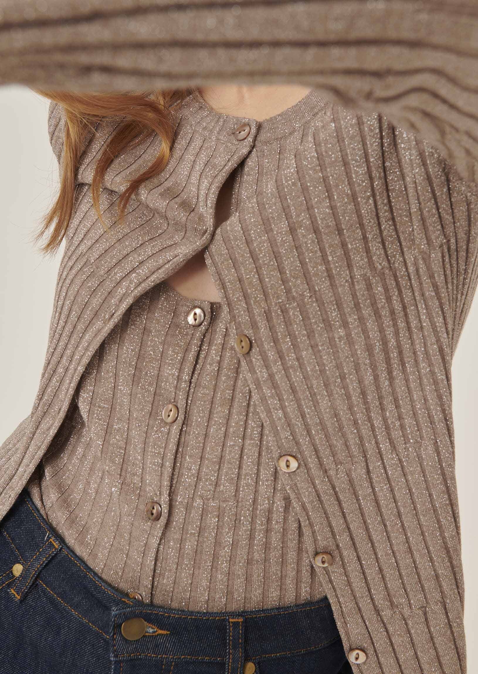 Gilet Gentleman beige en merinos extrafin Faume - seconde main