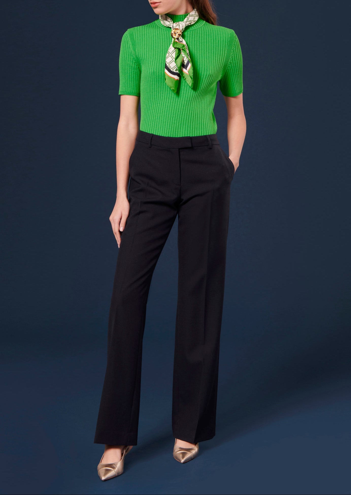 Pantalon Peter bleu nuit en laine froide Faume - seconde main