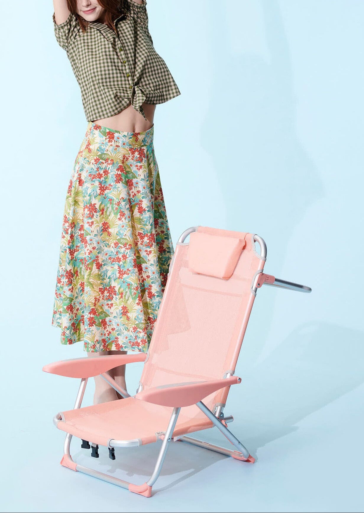 Top Toma en vichy de coton vert kaki Faume - seconde main