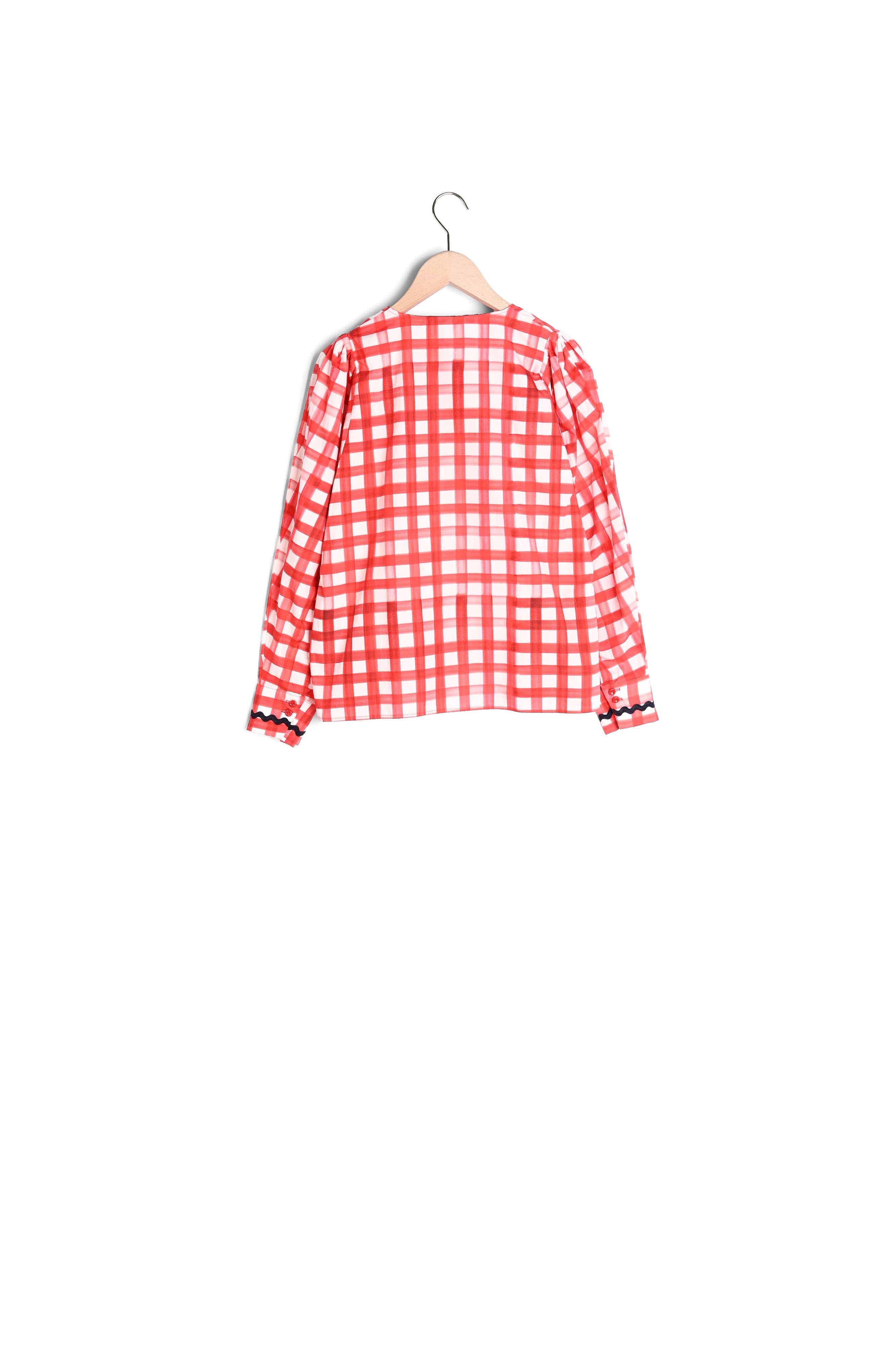 Chemise Corail vichy rouge en popeline Faume - seconde main