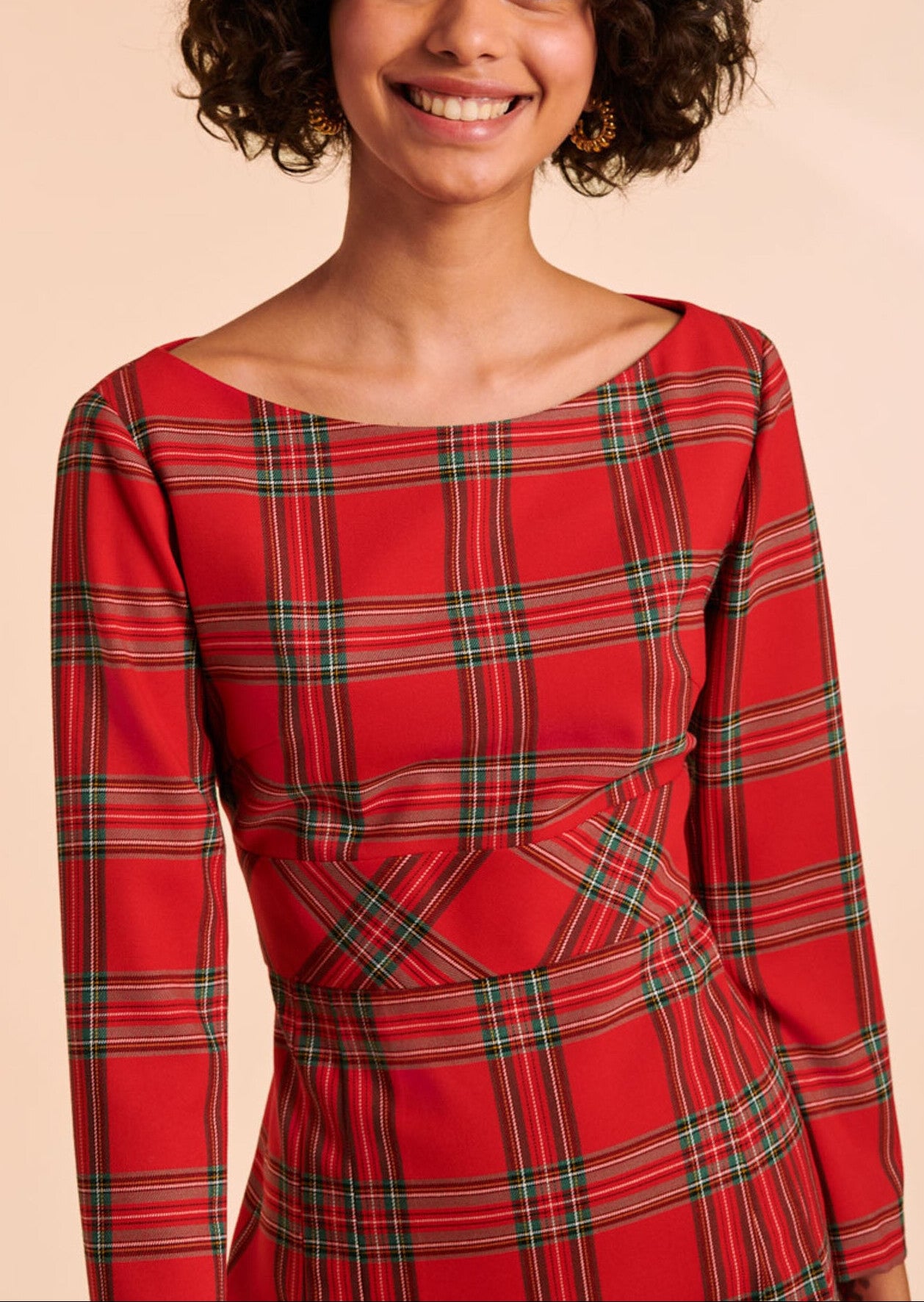 Robe Rania rouge en tartan Faume - seconde main