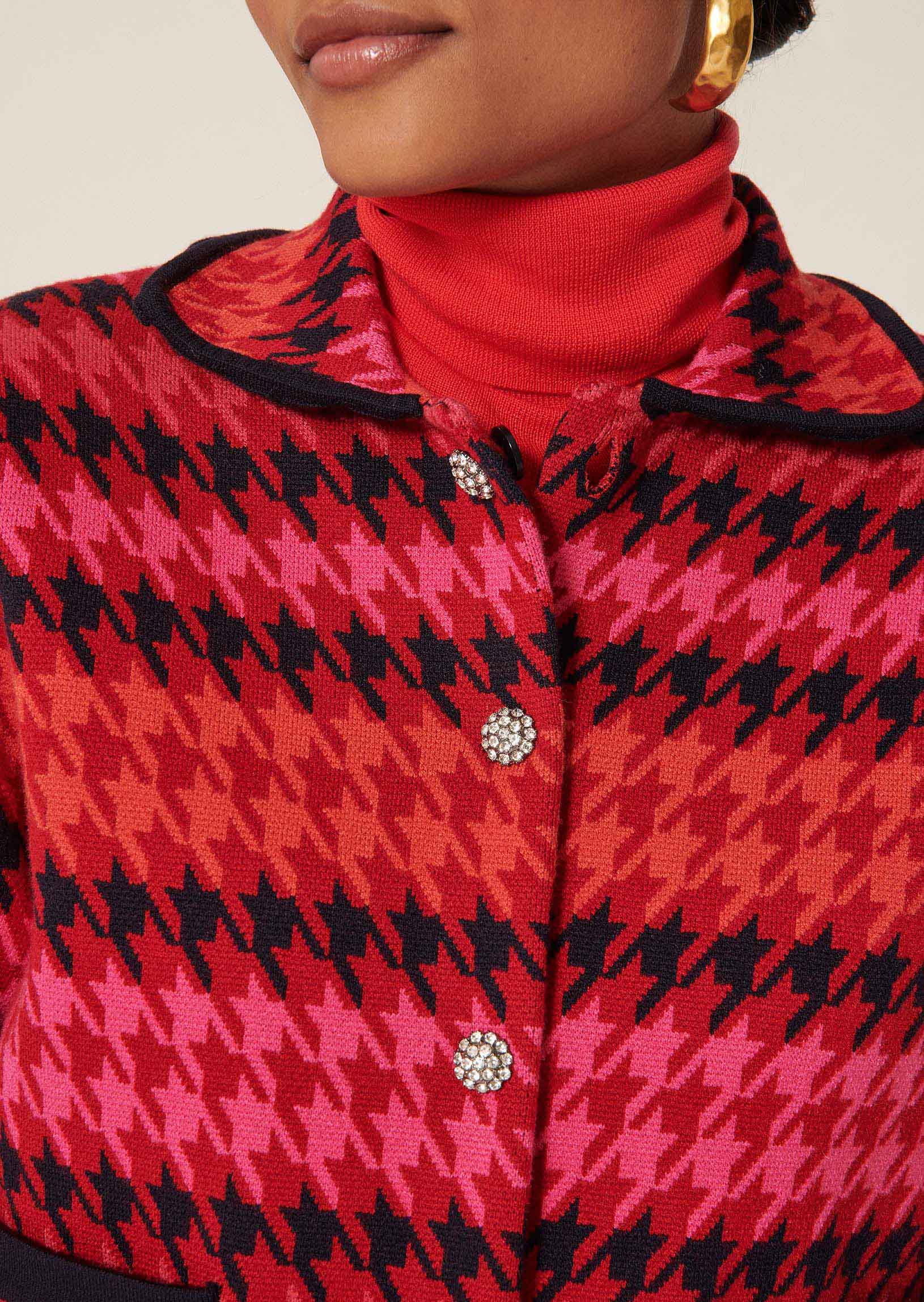 Gilet Gala bordeaux pied de poule Faume - seconde main