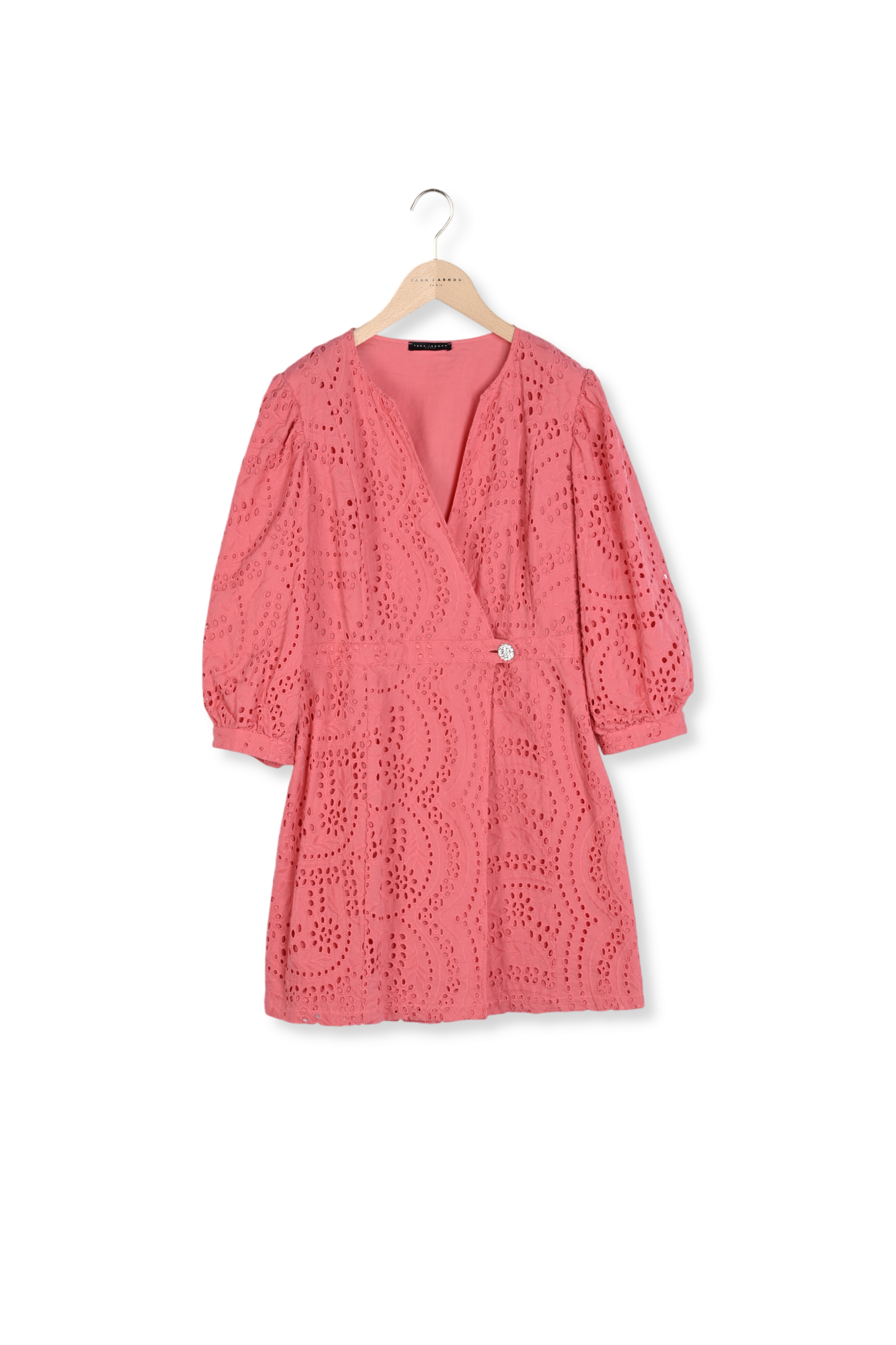 Robe Rosalyn rose en broderie Faume - seconde main