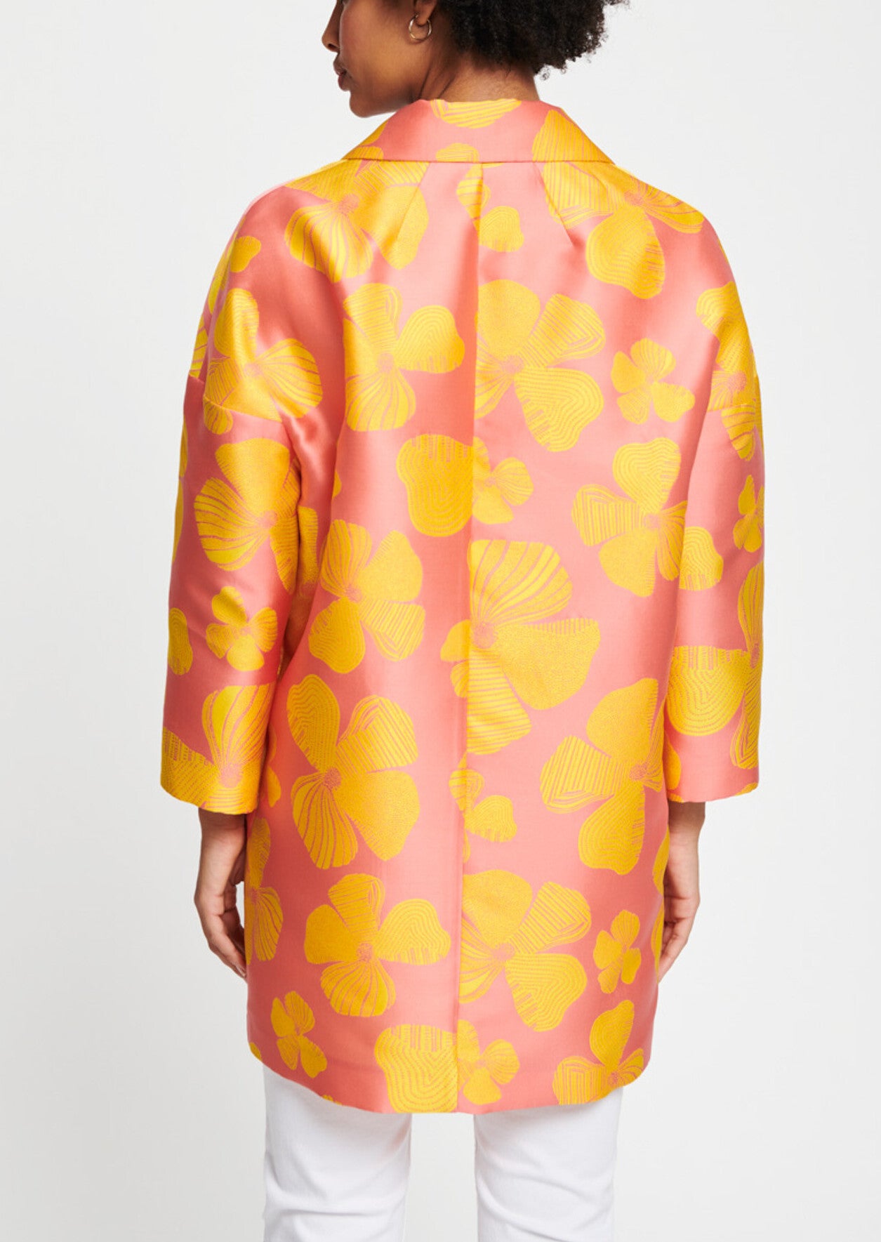 Manteau en jacquard floral vieux rose Faume - seconde main